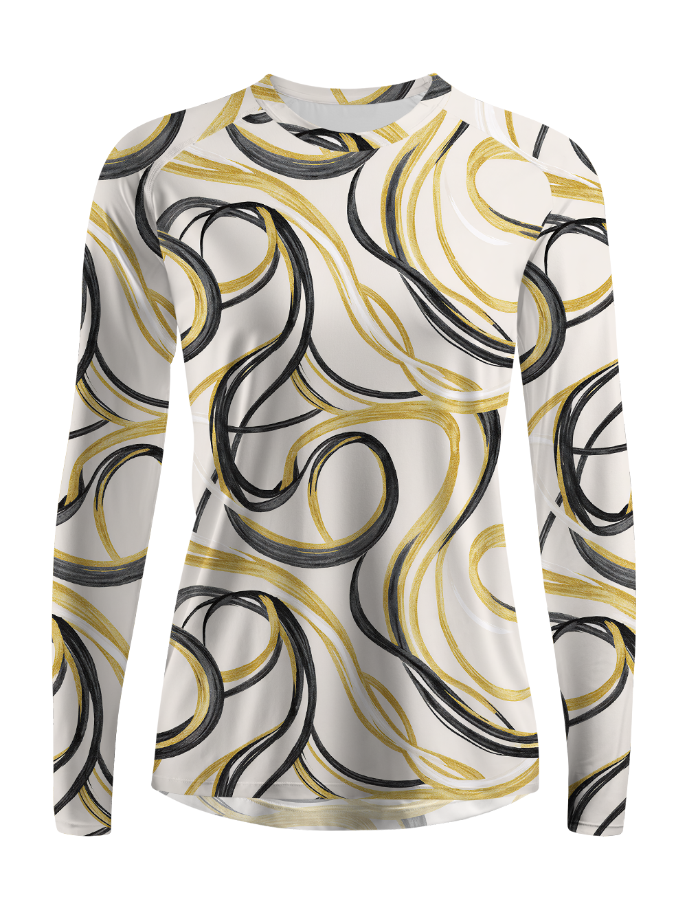 Cherryswing Women's Gradient Color FlowersLong Sleeve Golf Polo
