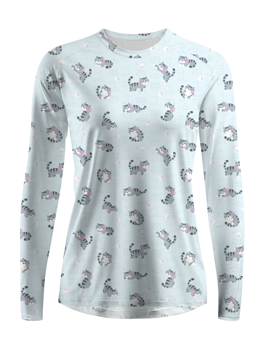 Cherryswing Women's Gradient Color FlowersLong Sleeve Golf Polo