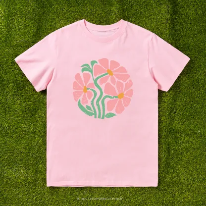 Cherryswing Floral Ring T-shirt For Women