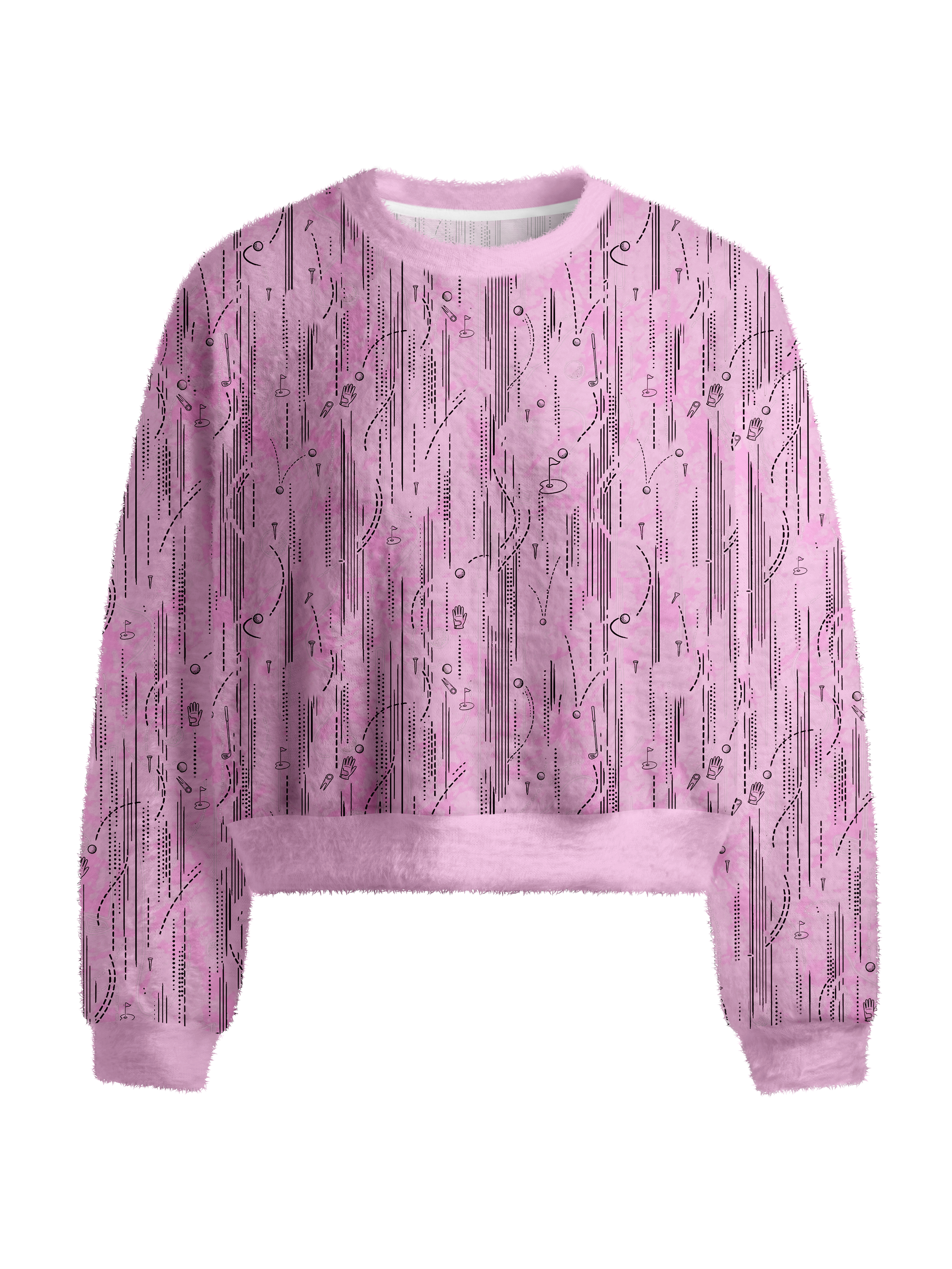 Cherryswing Women's Playful Fairway Motion Fuzzy Knit Sweater