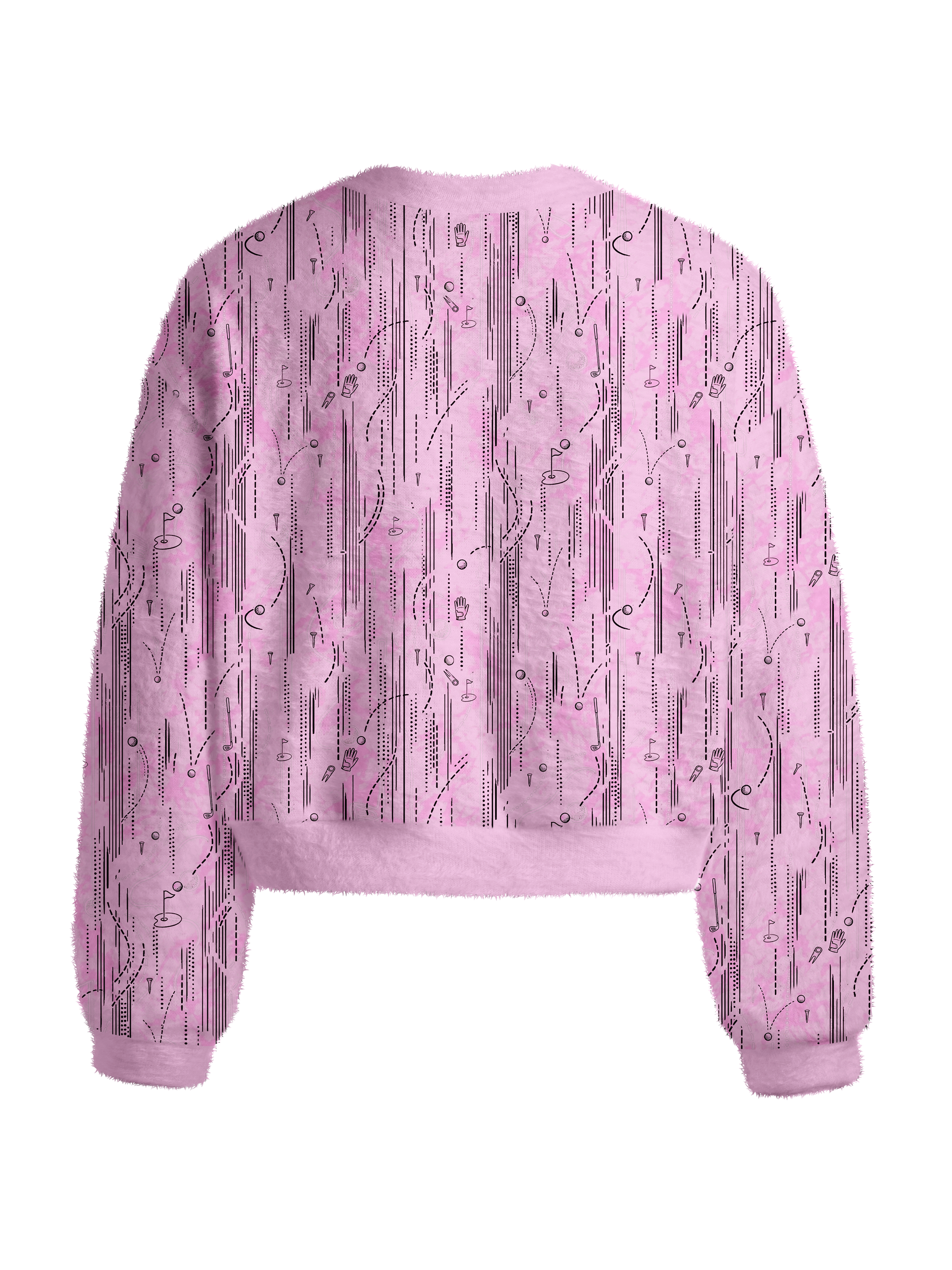 Cherryswing Women's Playful Fairway Motion Fuzzy Knit Sweater