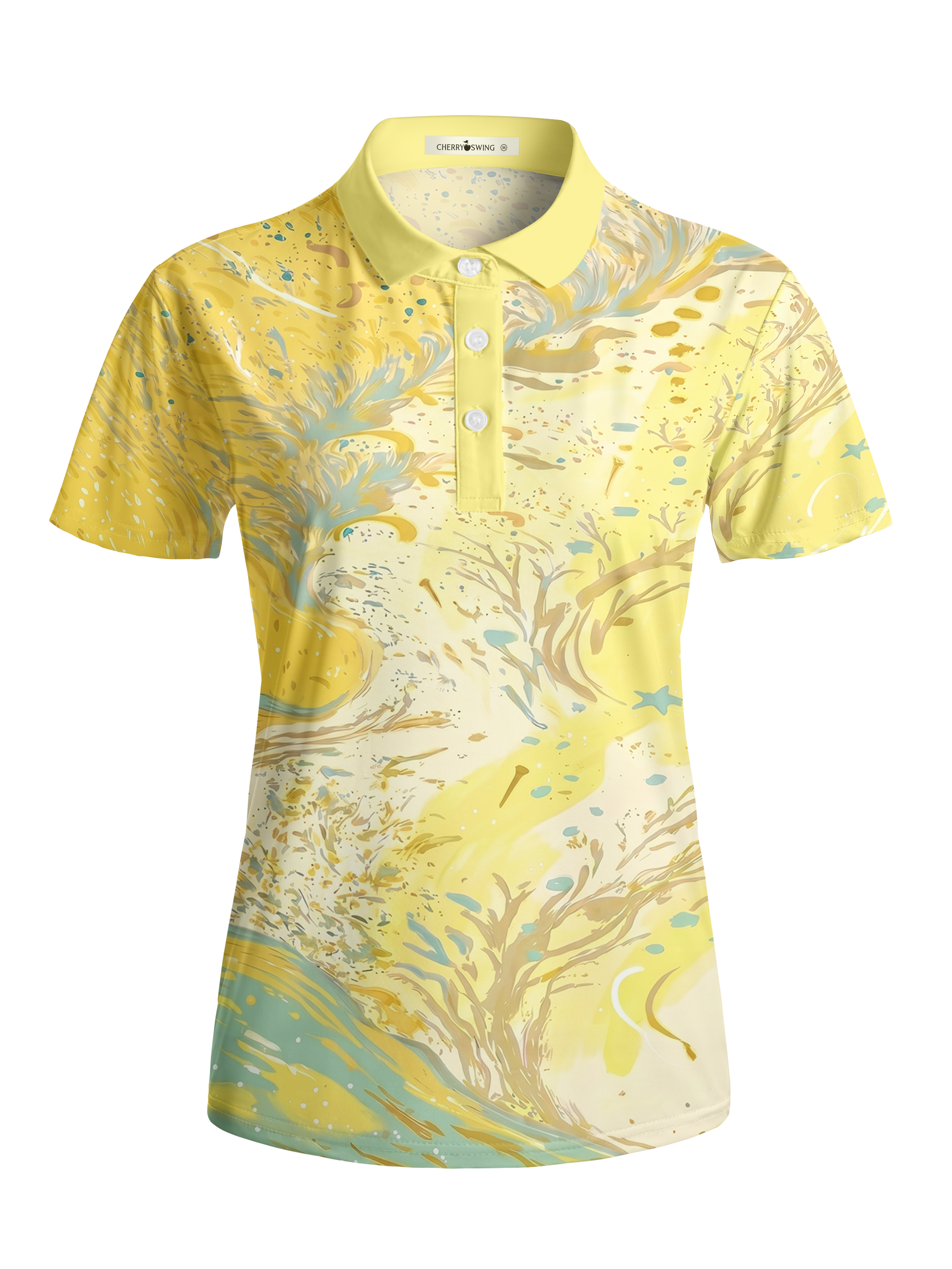 Cherryswing Women's Tropical Bloom Short Sleeve Golf Shirt