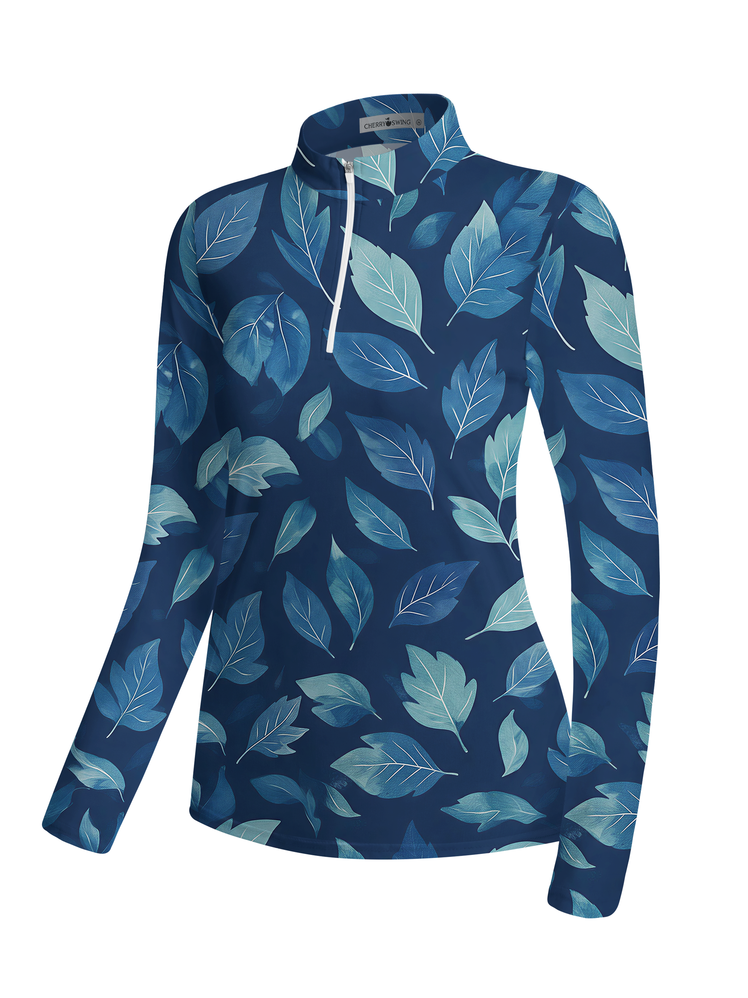 Cherryswing Women's Falling Leaves Long Sleeve Golf Shirt