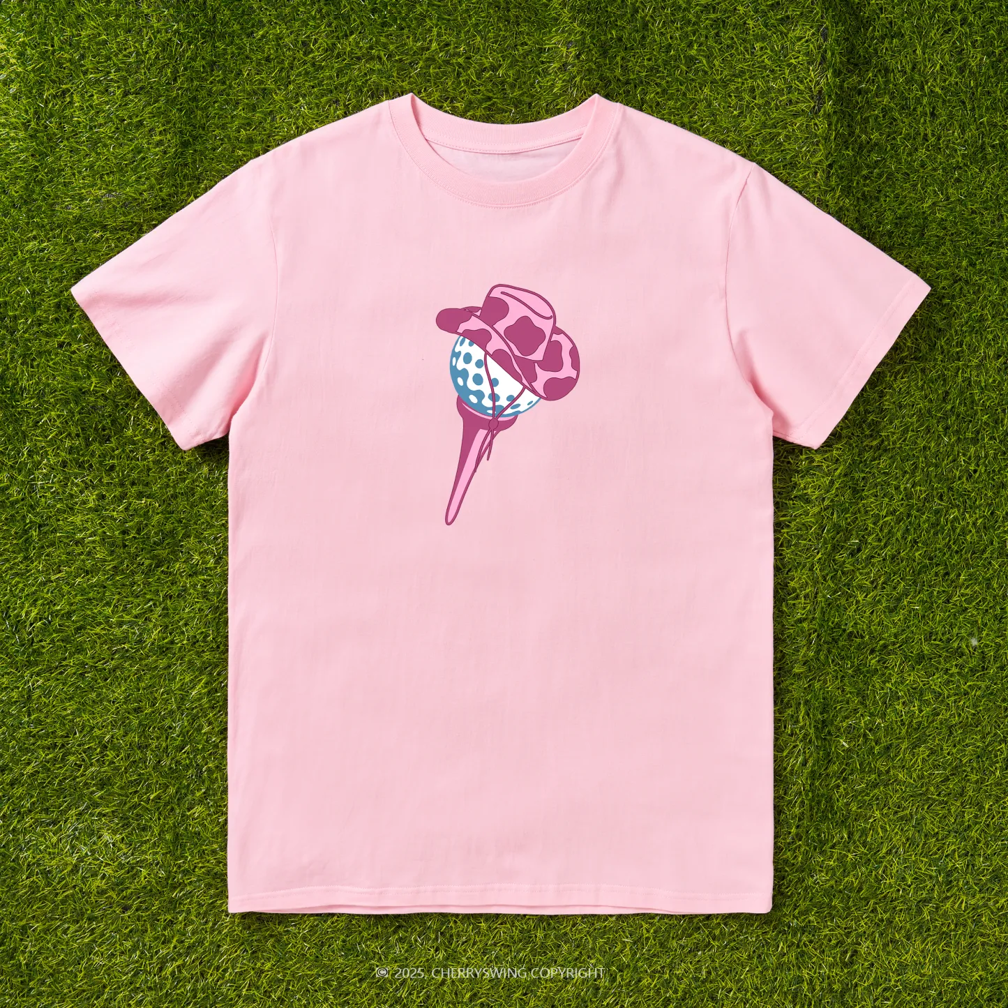 Cherryswing Ball and Club Hat Pattern White T-Shirt
