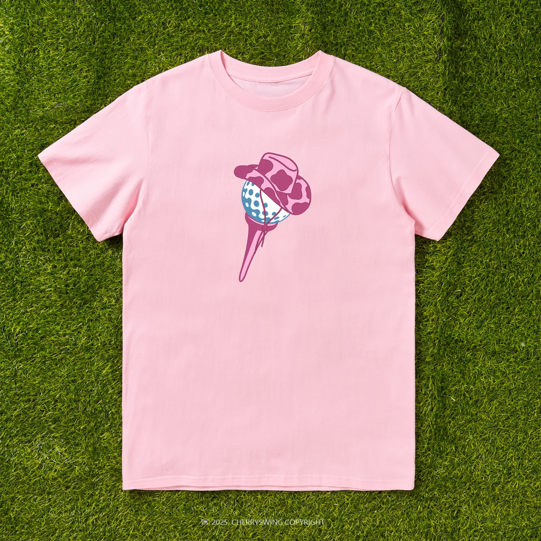 Cherryswing Ball and Club Hat Pattern White T-Shirt