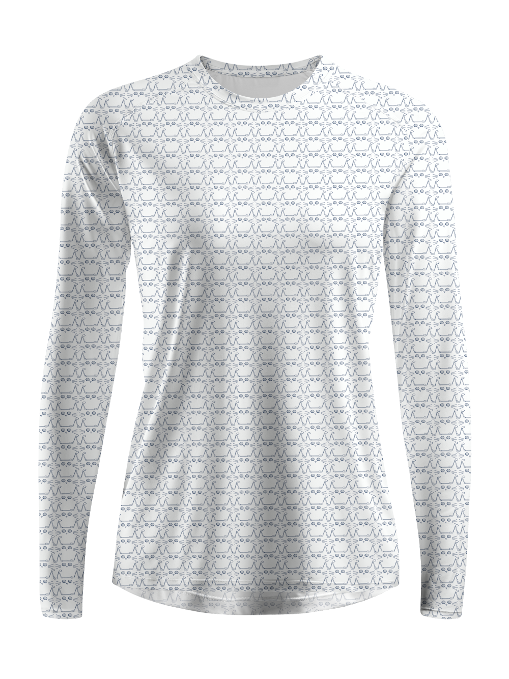 Cherryswing Women's Gradient Color FlowersLong Sleeve Golf Polo