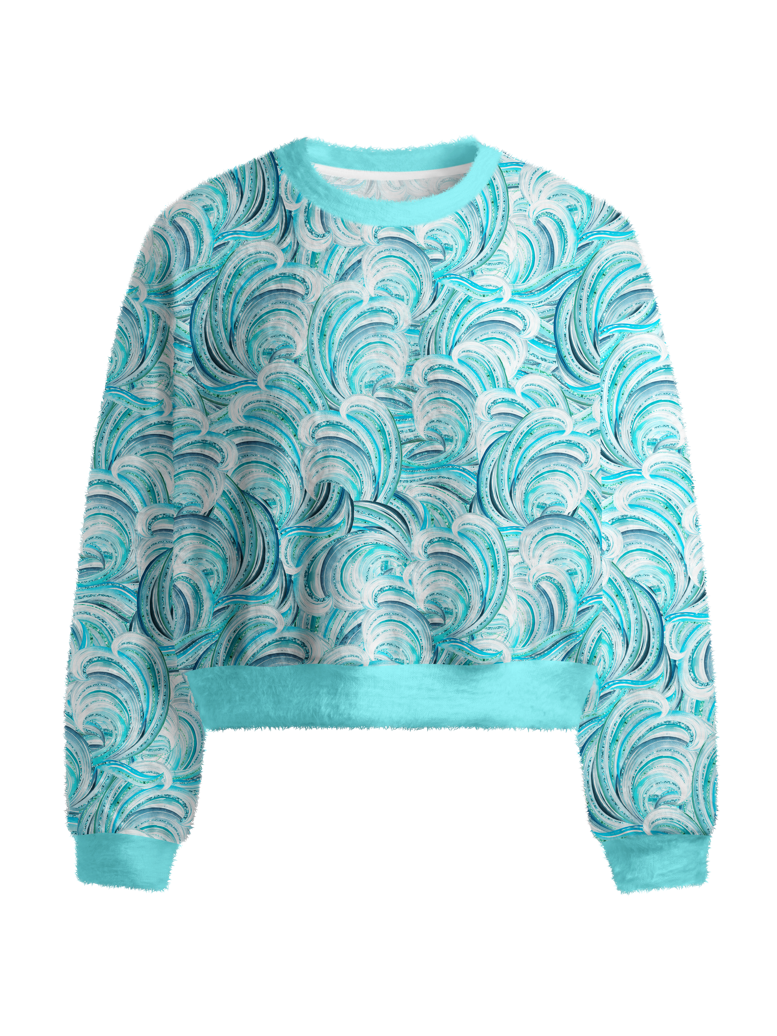 Cherryswing Women's Free Waves Fuzzy Knit Sweater