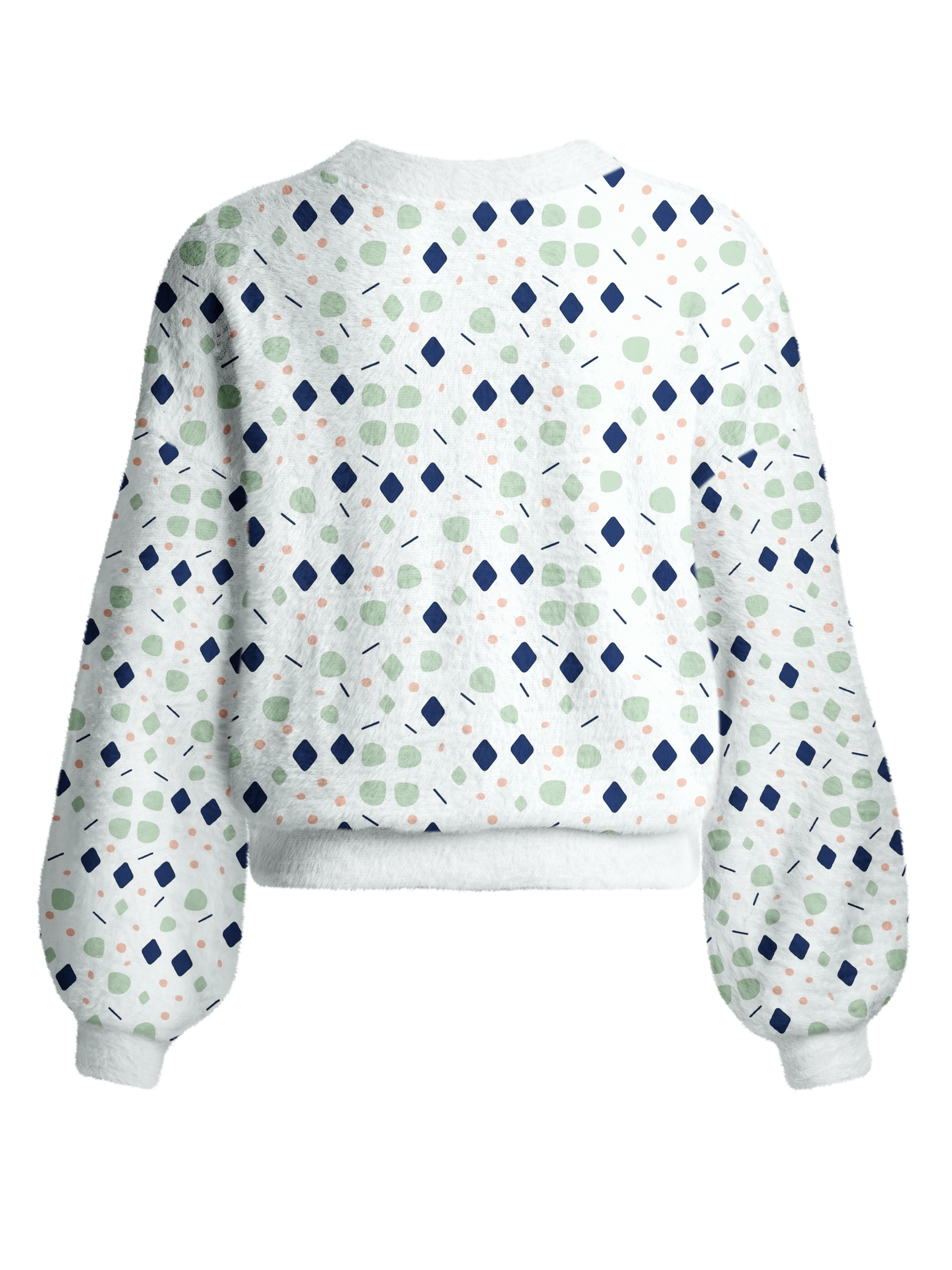 Cherryswing Women's Geometric Confetti Fuzzy Knit Golf Cardigan
