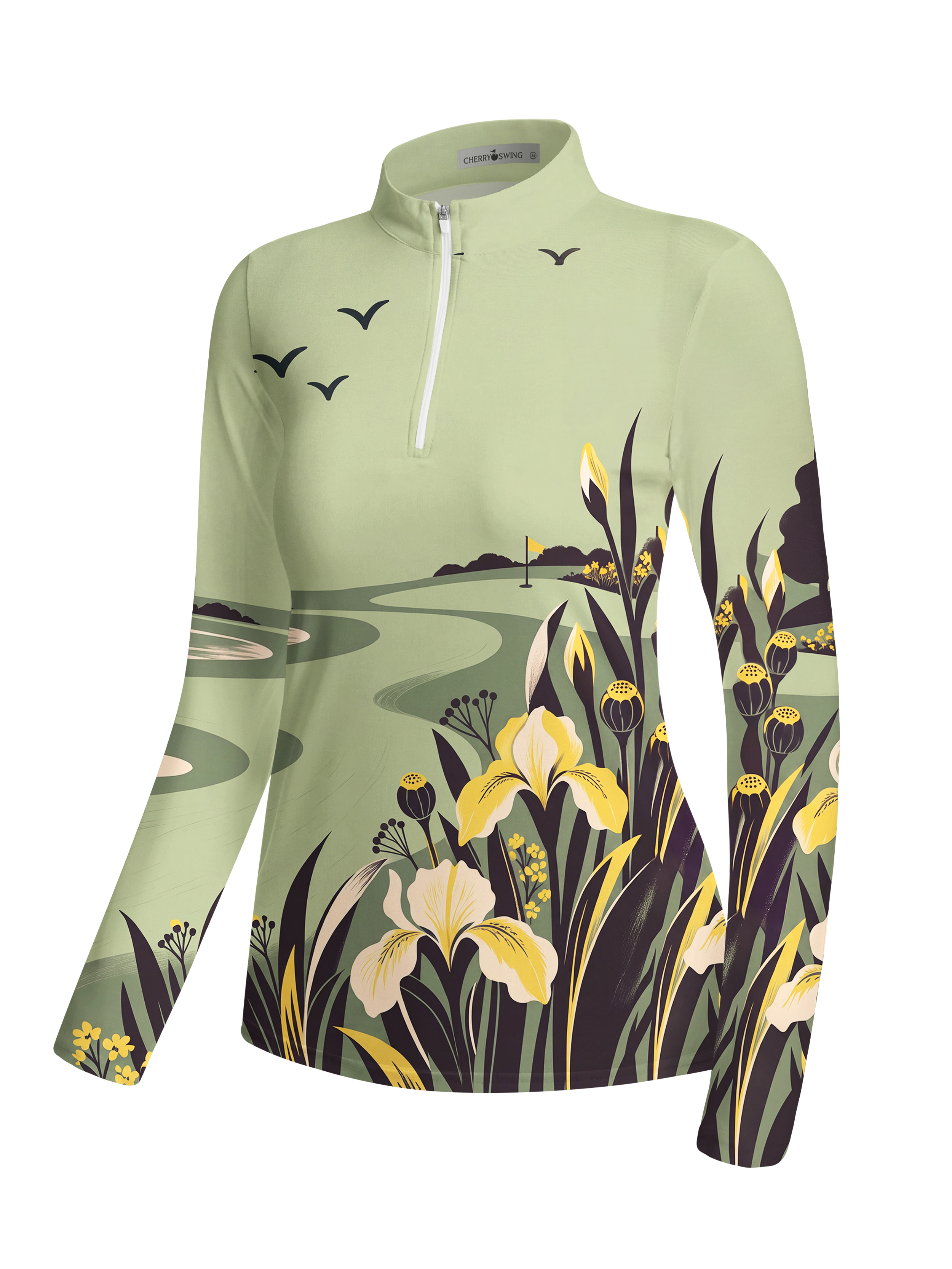 Cherryswing Women's Vintage Golf Course Iris Long Sleeve Shirt