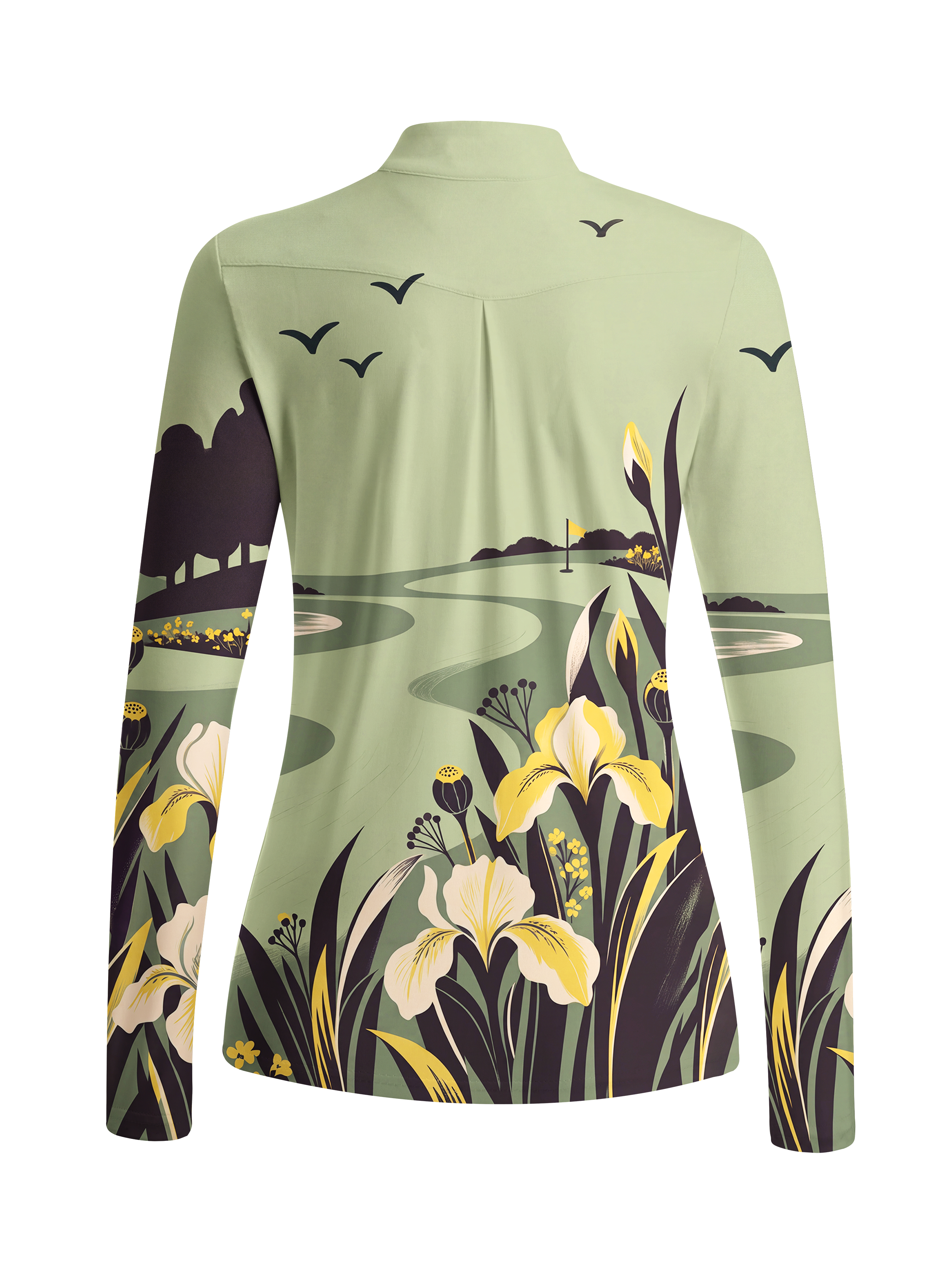 Cherryswing Women's Vintage Golf Course Iris Long Sleeve Shirt