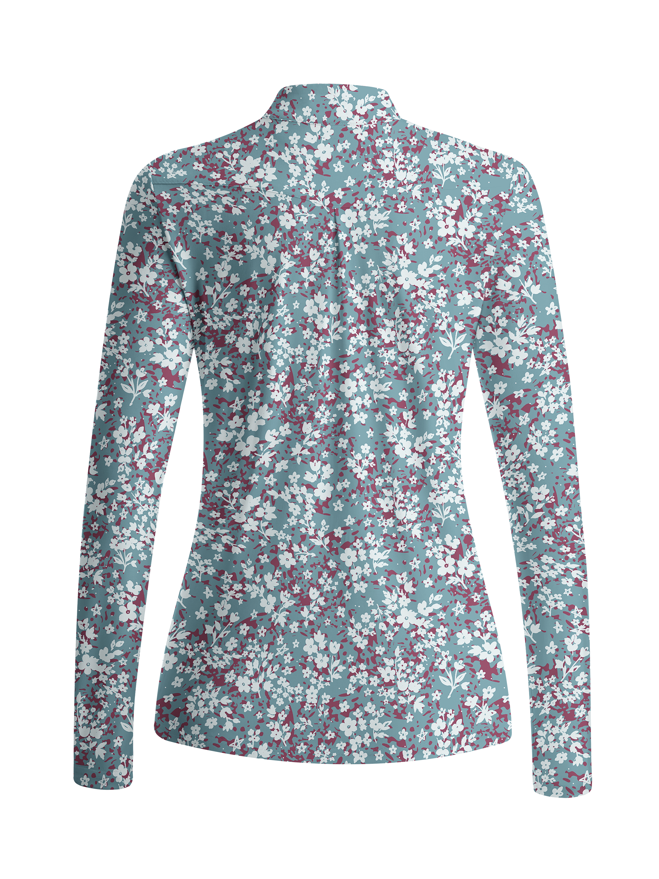 Cherryswing Women's Ditsy Floral Print Long Sleeve Golf Shirt