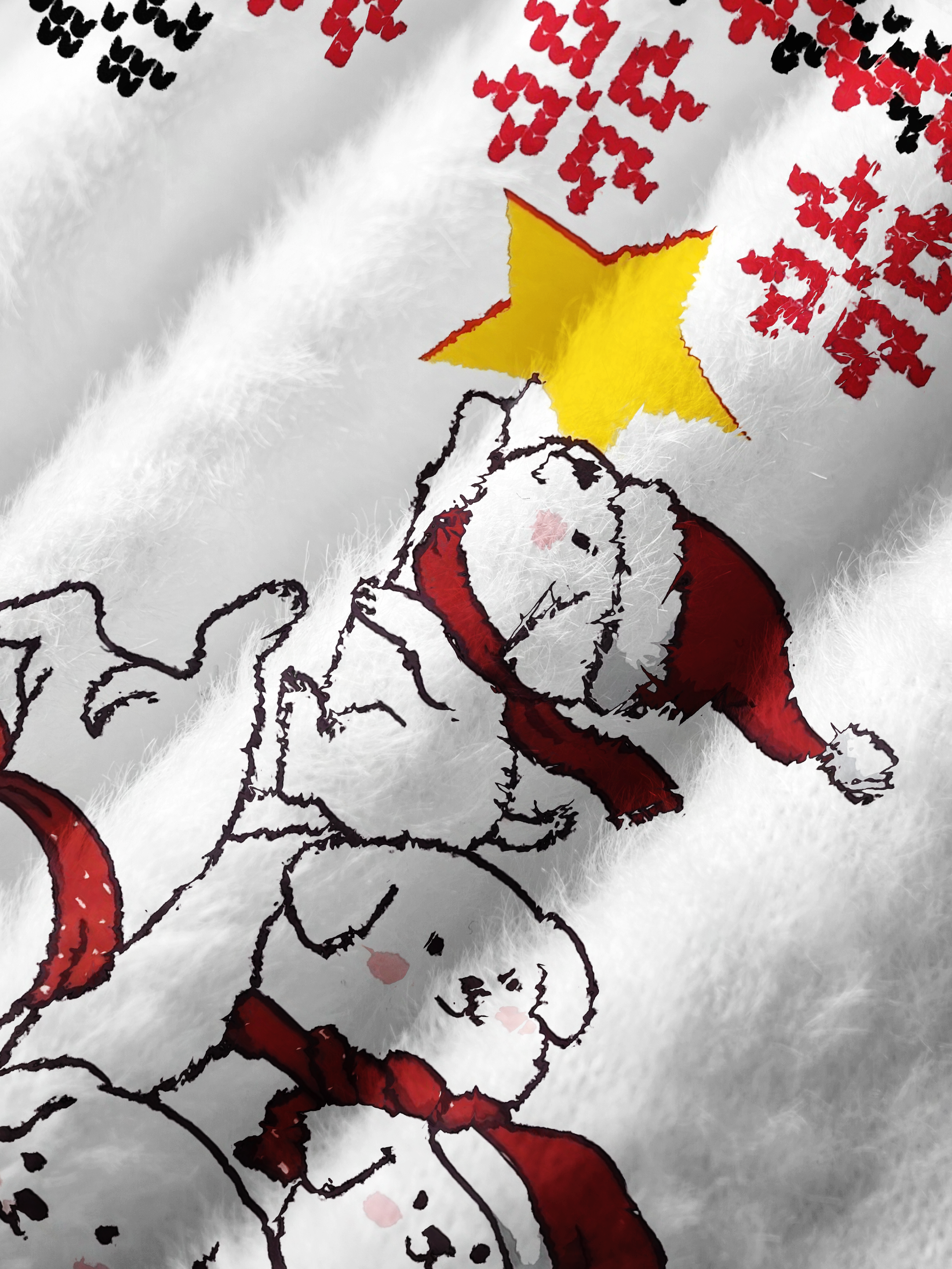 Cherryswing Women's Puppy Christmas Tree Fuzzy Knit Sweater