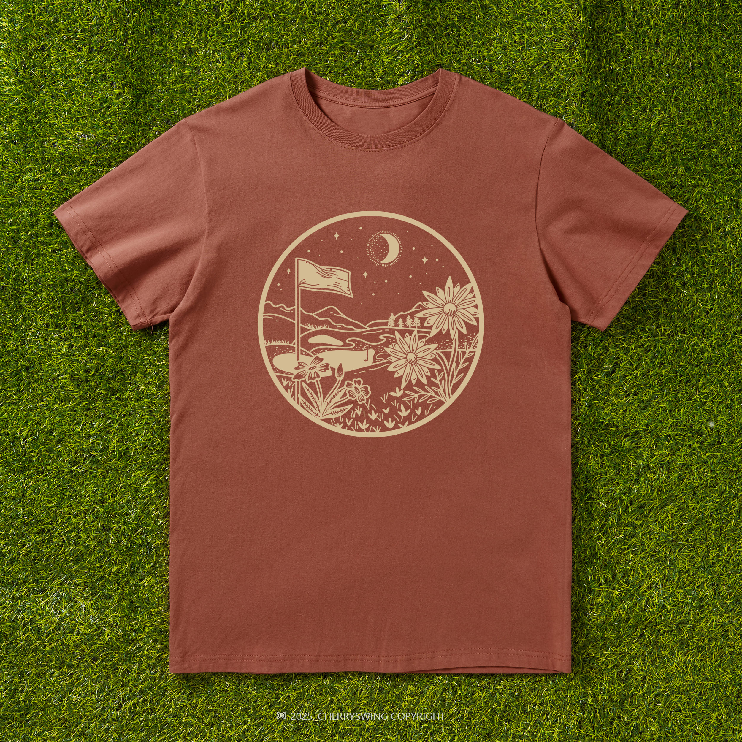 Cherryswing 'Golf Lovers' Cocktail Pattern T-Shirt