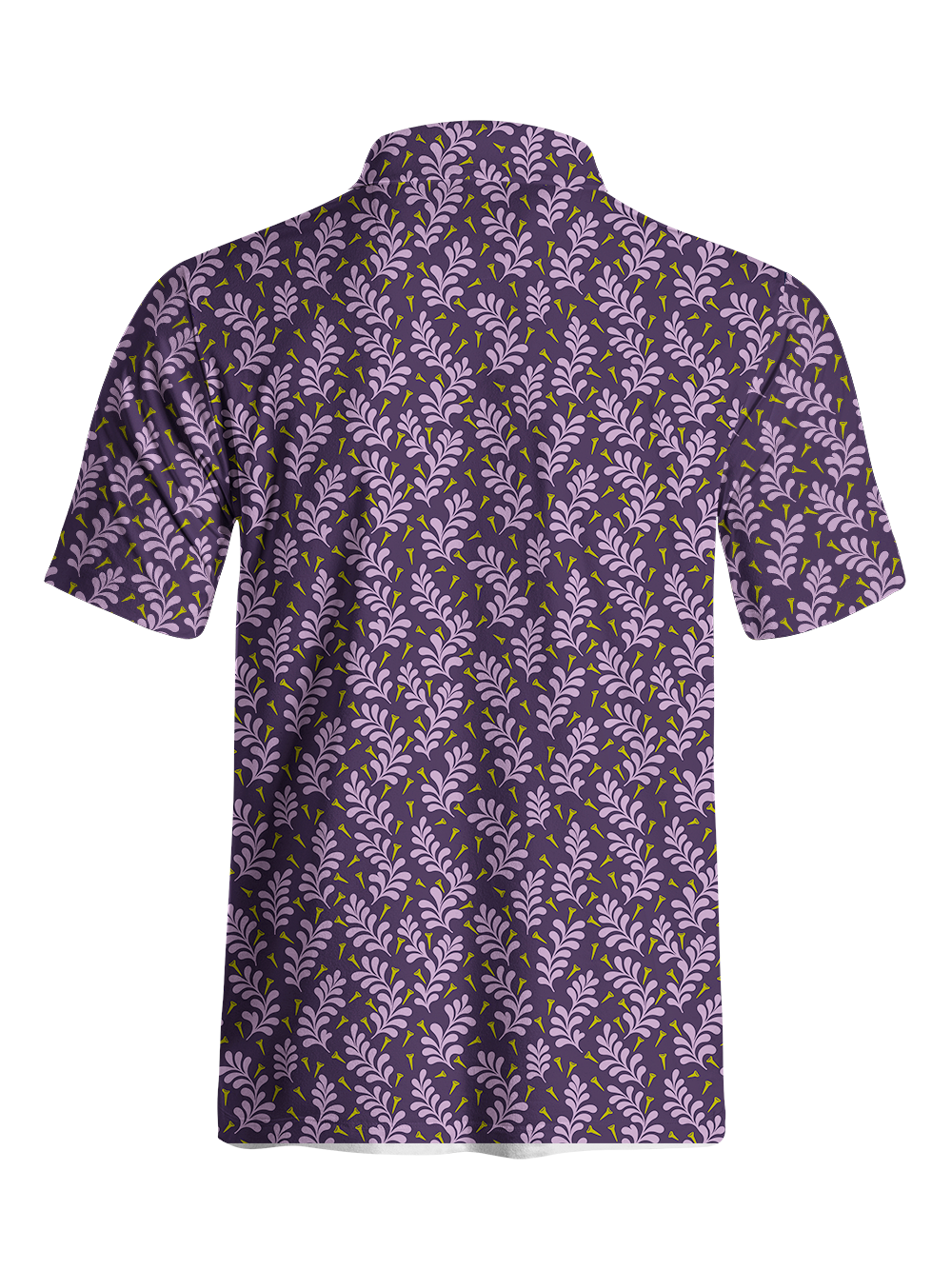 Cherryswing Whimsical Tee and Leaf Pattern Men's Polo Shirt