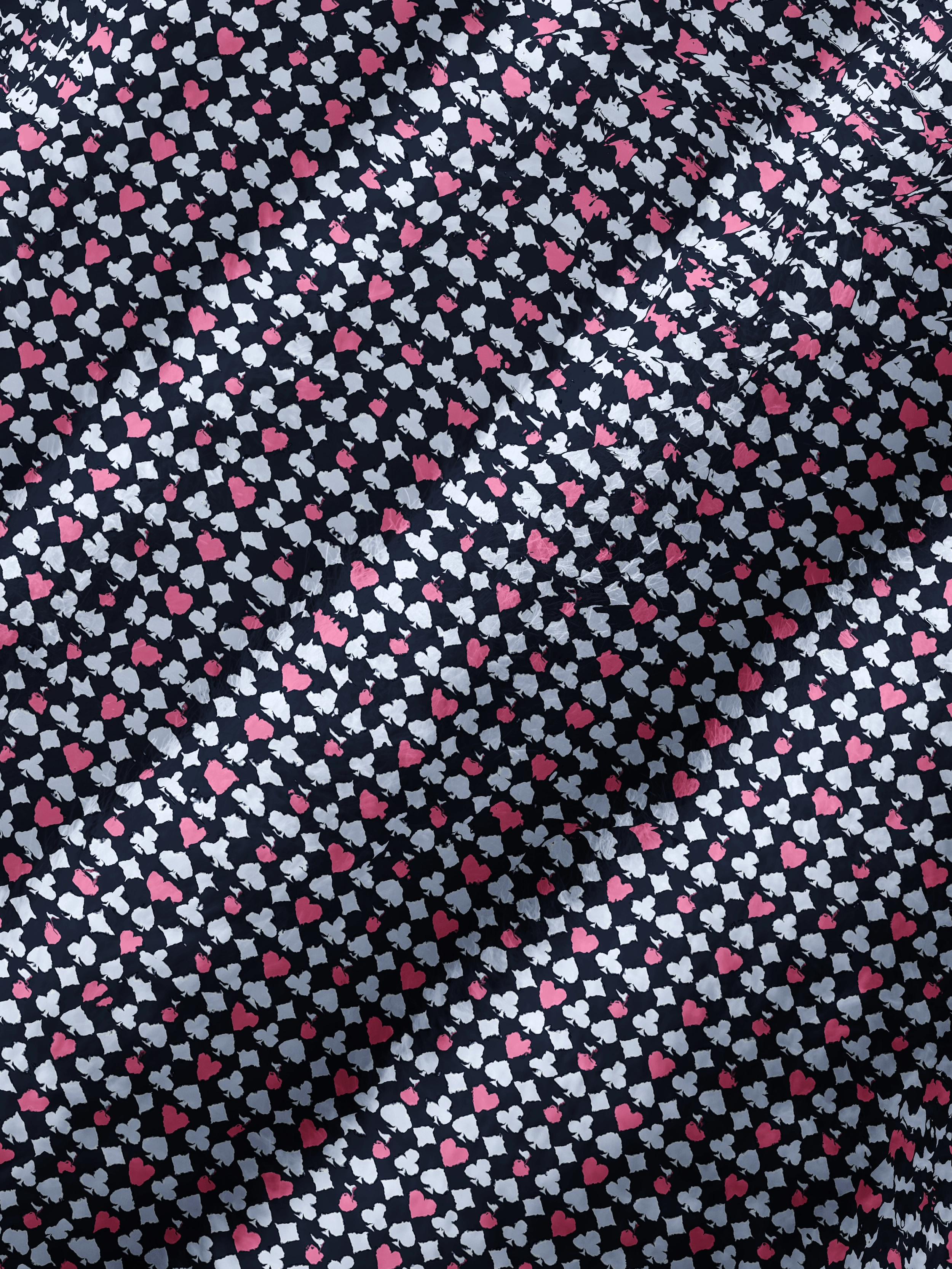 Cherryswing Women's Poker Print Fuzzy Knit Sweater