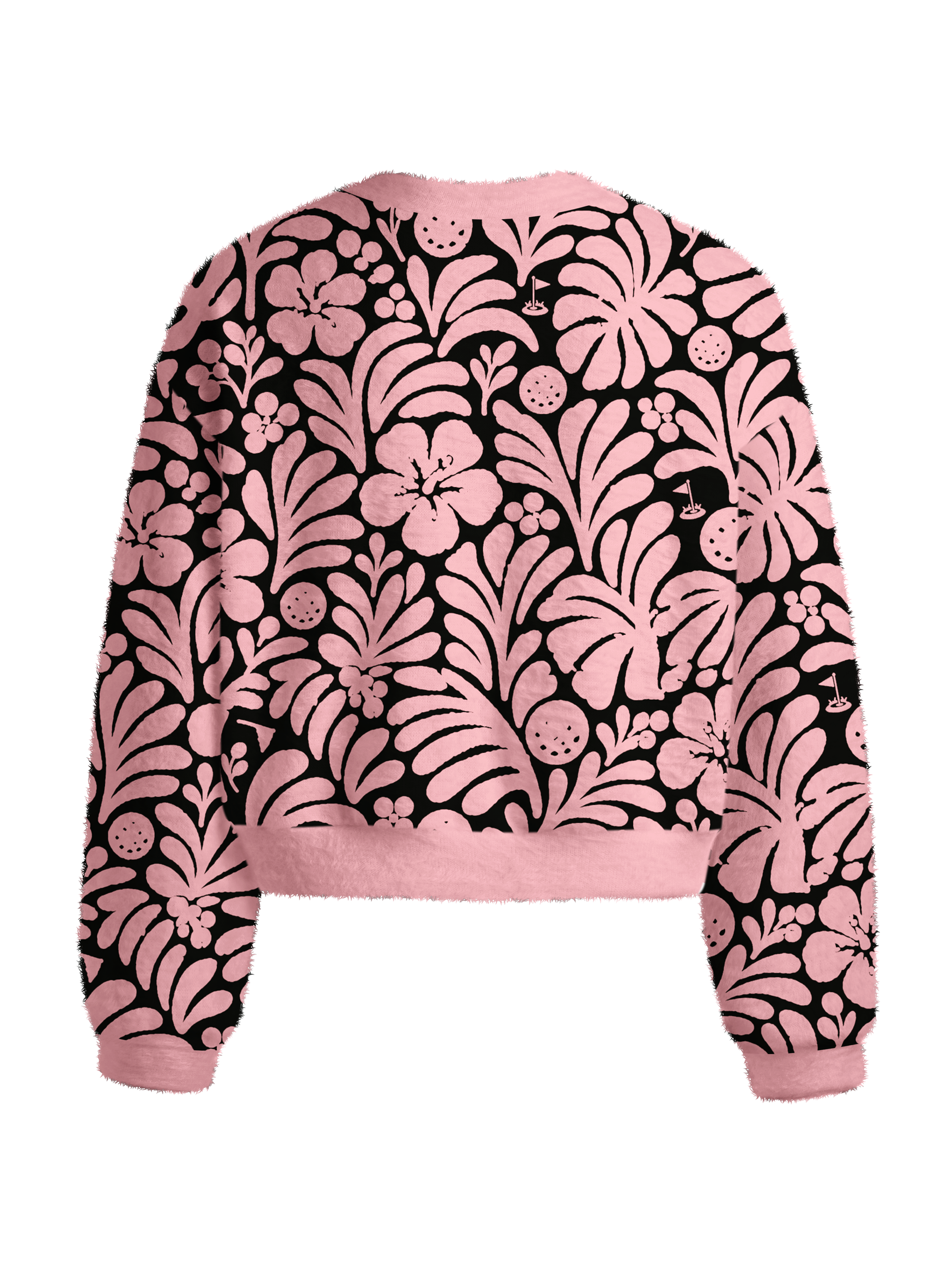 Cherryswing Women's Tropical Golf Motif Plush Knit Sweater