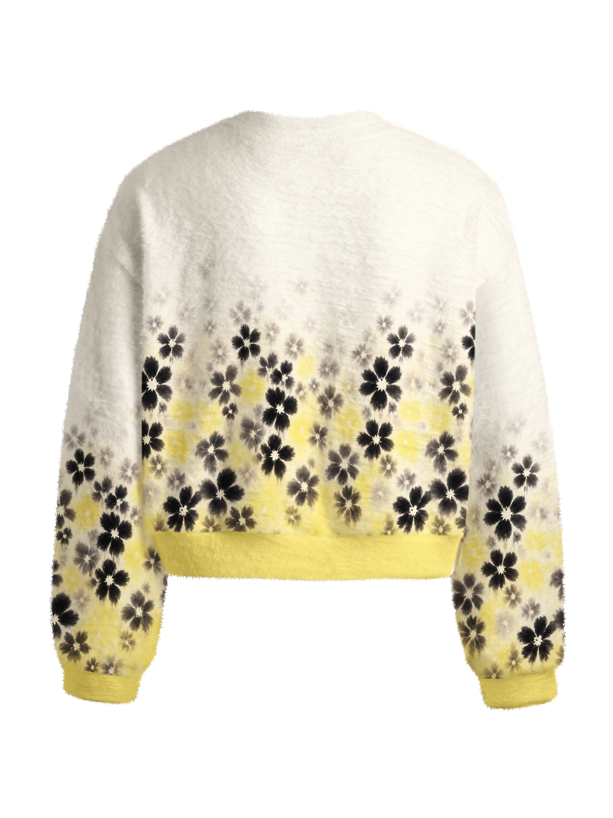 Cherryswing Women's Botanical Tie-Dye Fuzzy Knit Golf Sweater