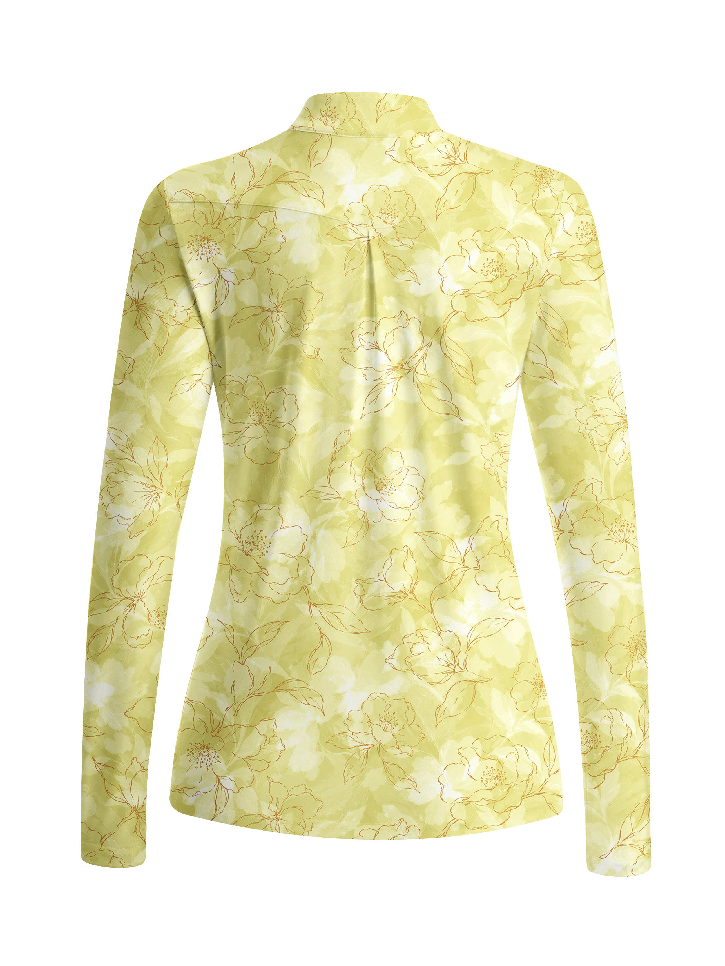 Cherryswing Women's Botanical Floral Pattern Long Sleeve Golf Shirt