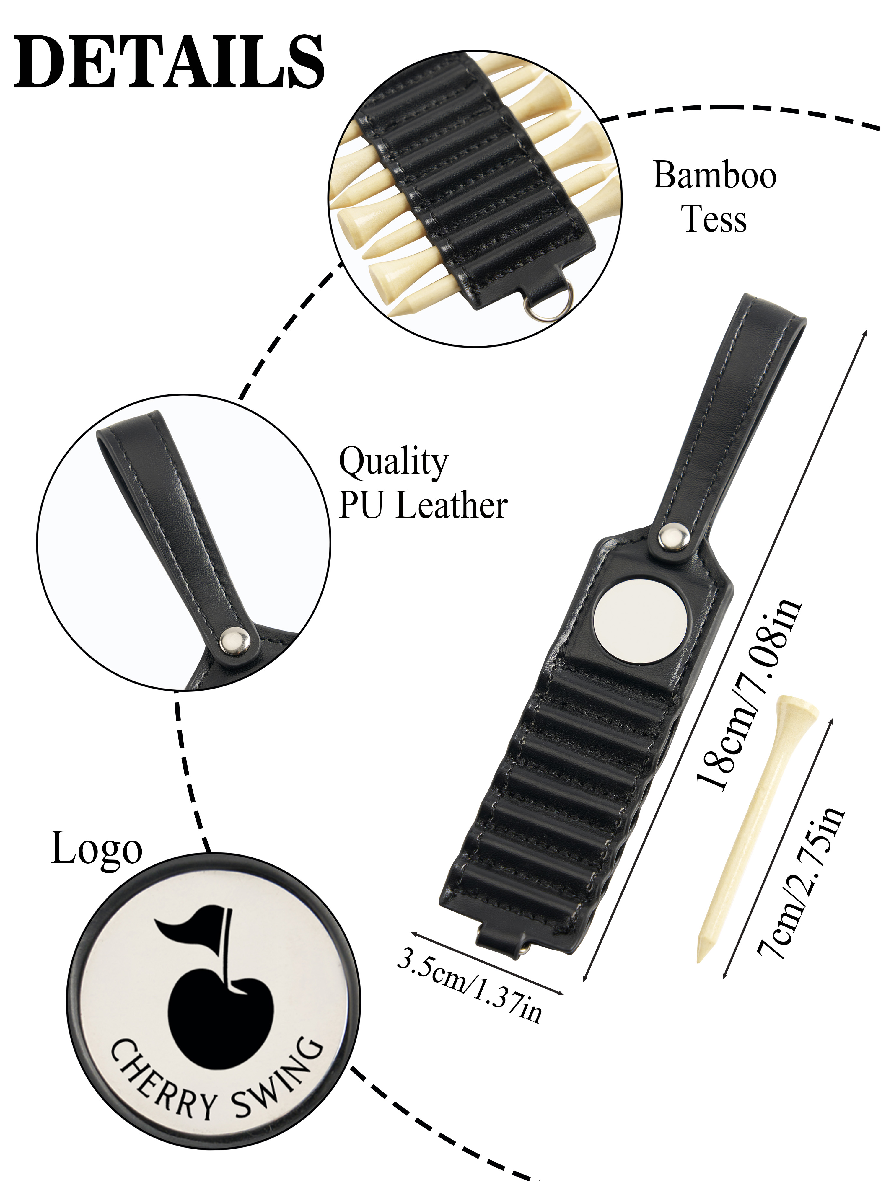 Cherryswing Portable Golf Tee Holder 