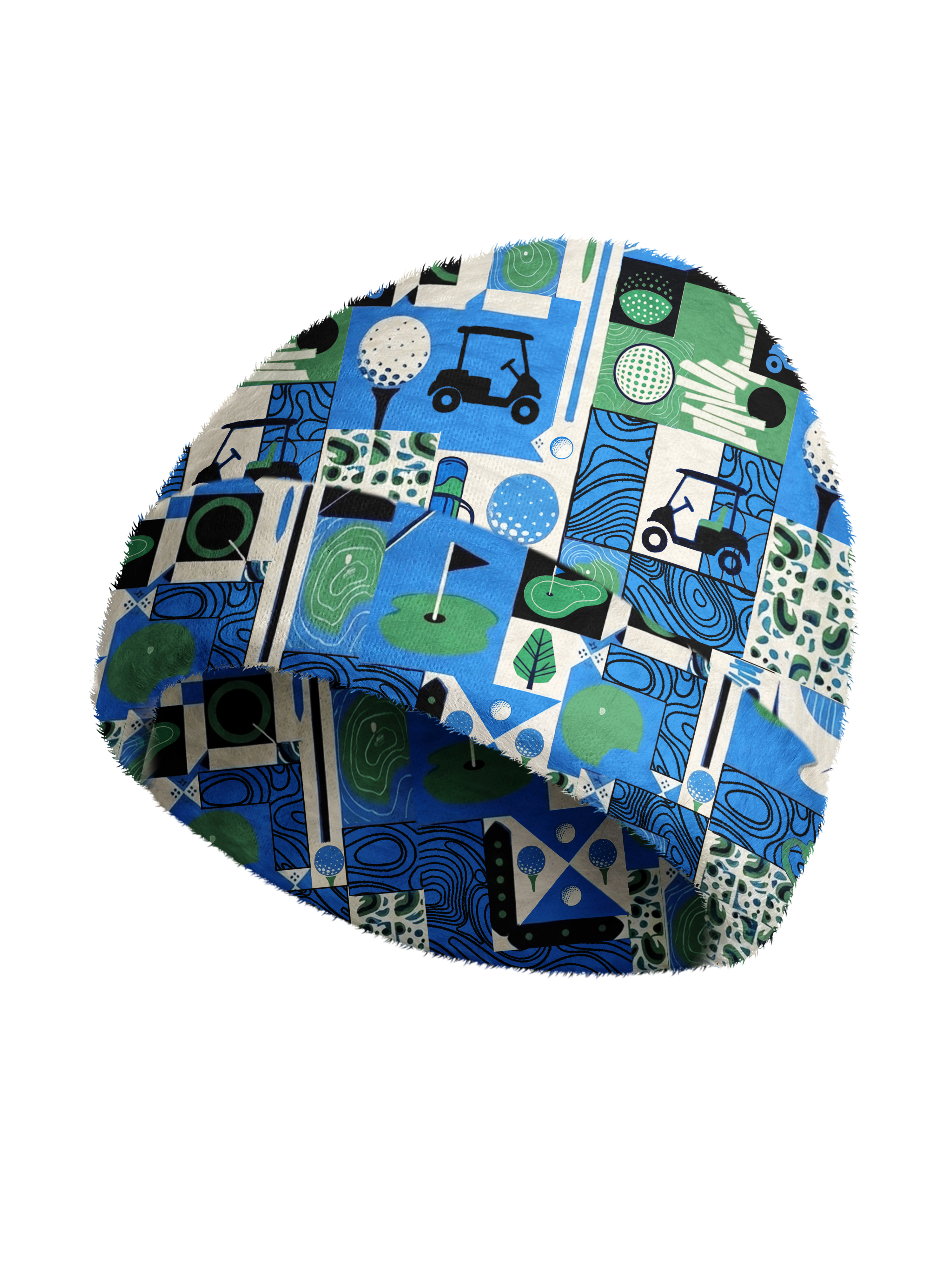 Cherryswing Women's Golf Collage Patchwork Cozy Knit Golf Beanie