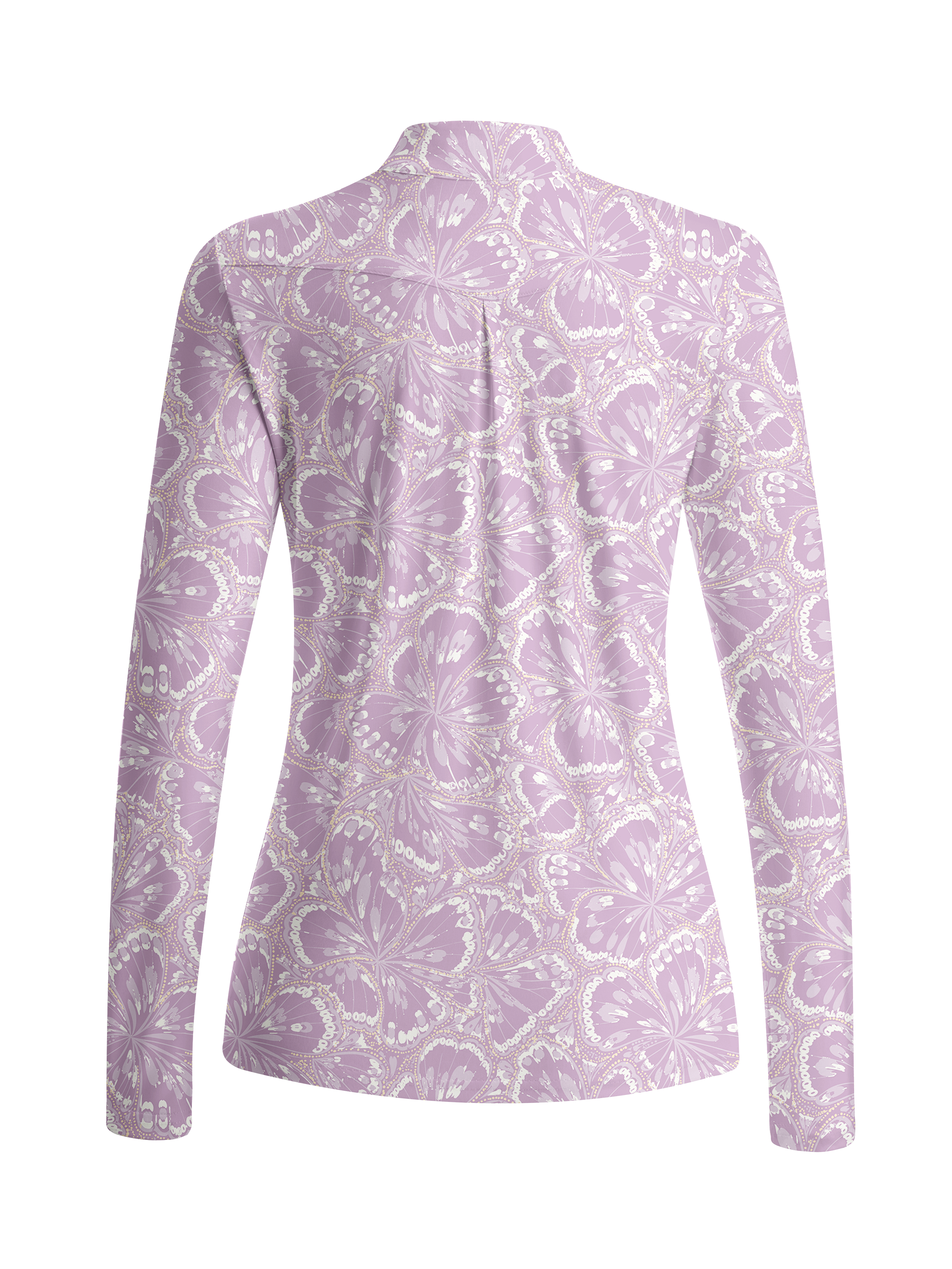 Cherryswing Women's Butterfly Pattern Long Sleeve Golf Shirt