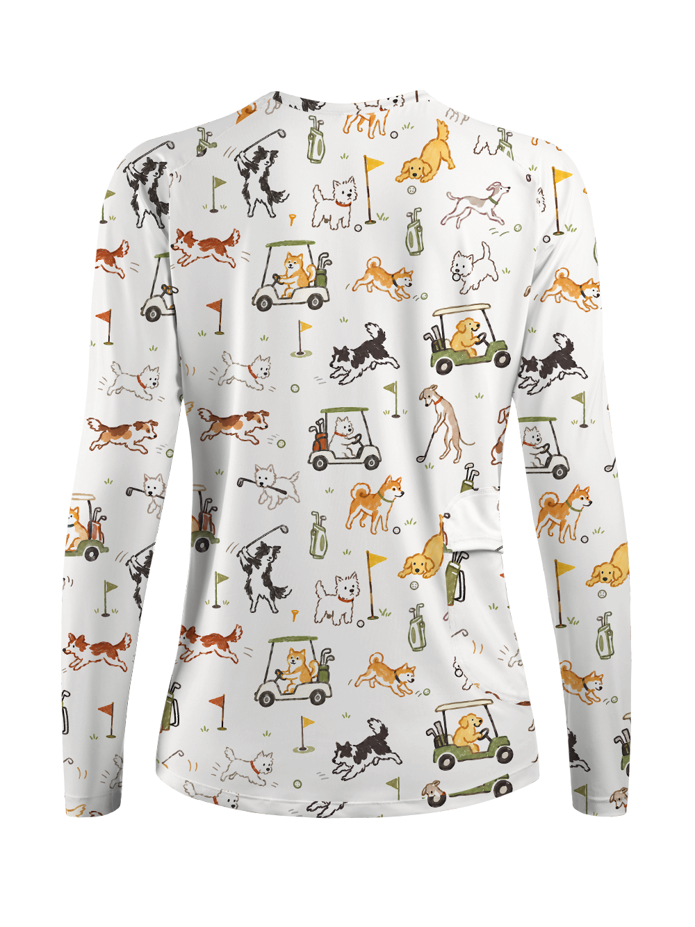 Cherryswing Women's Cute Golf Pup Novelty Print Golf Shirt