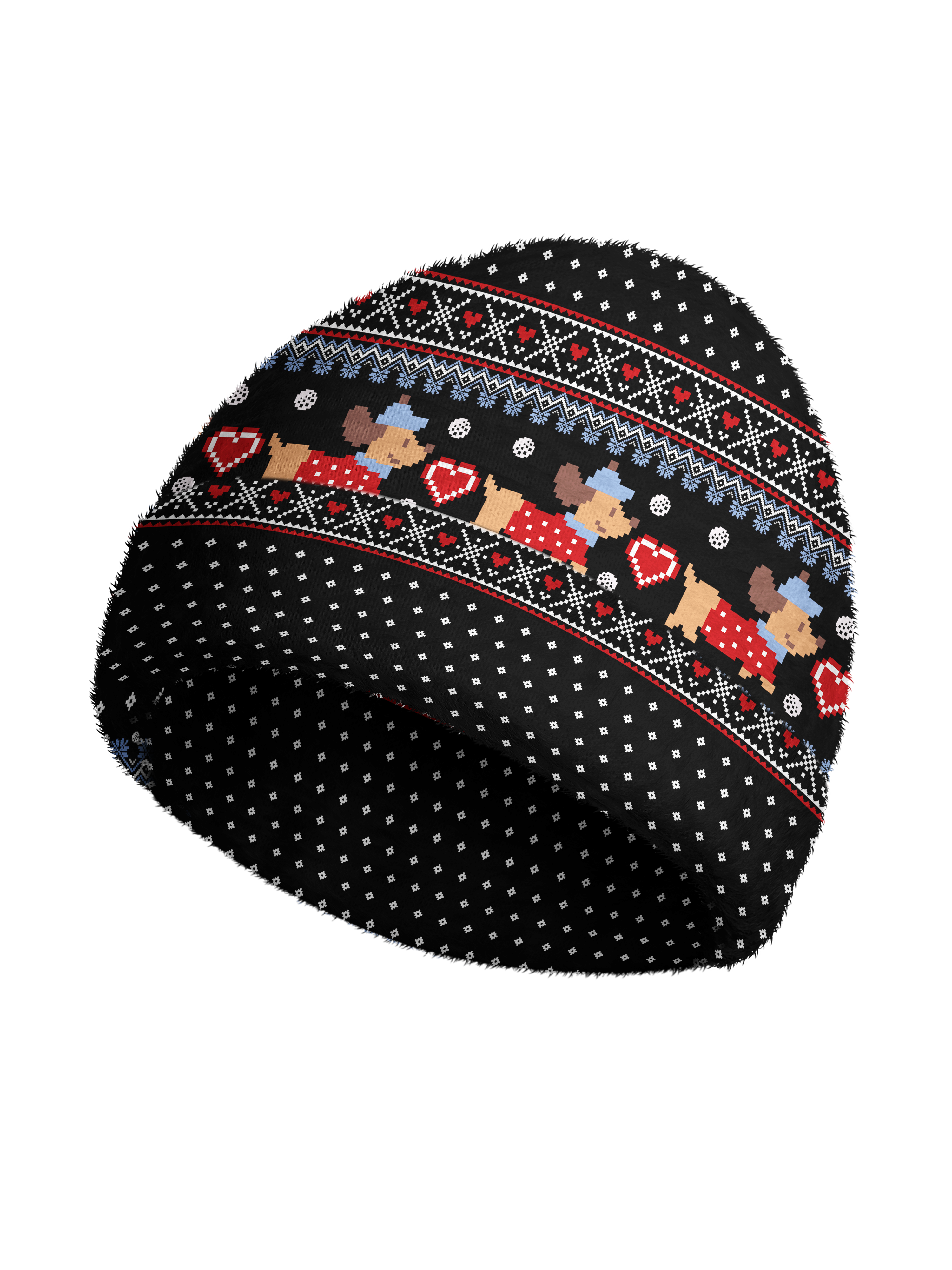 Cherryswing Women's Pixel Dog and Heart Nordic Cozy Knit Golf Beanie