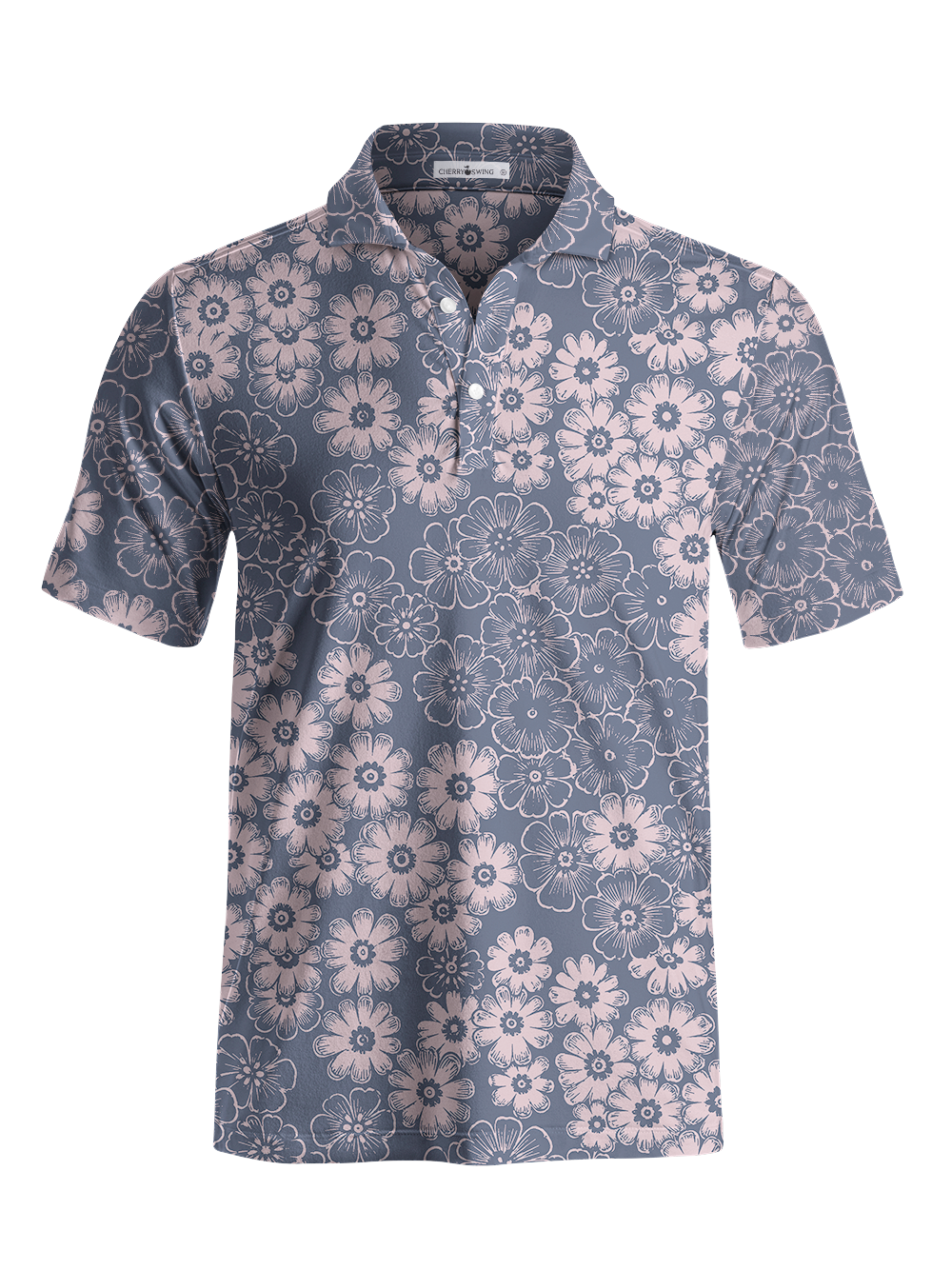 Cherryswing Hand-Drawn Daisy Men's Polo Shirt