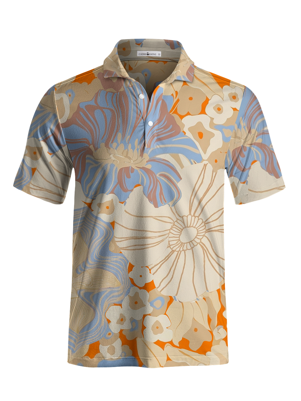 Cherryswing Sunset Floral Abstract Men's Polo Shirt