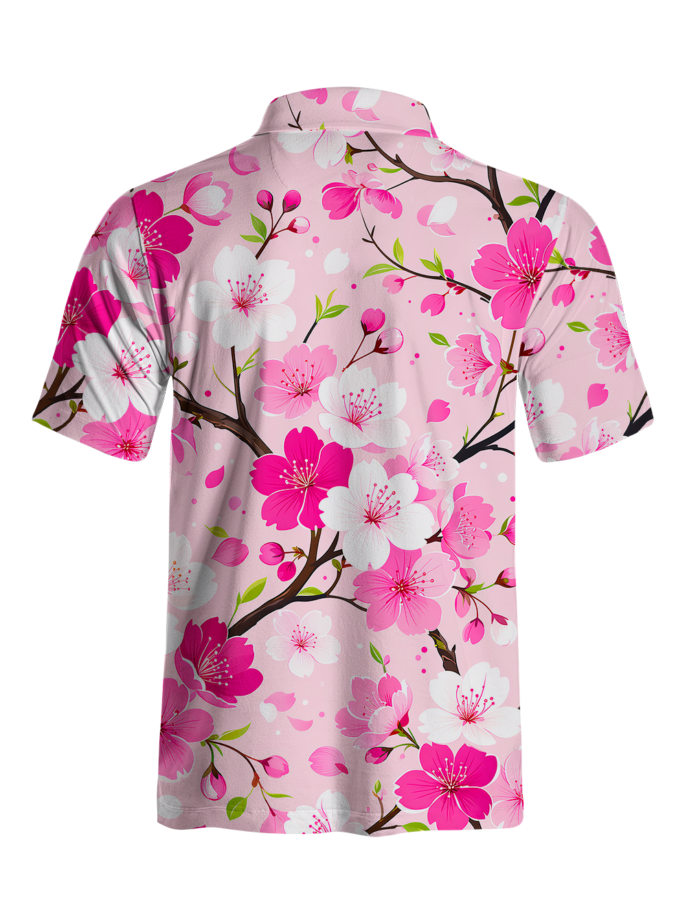 Cherryswing Cherry Blossom Branch Print Men's Polo Shirt