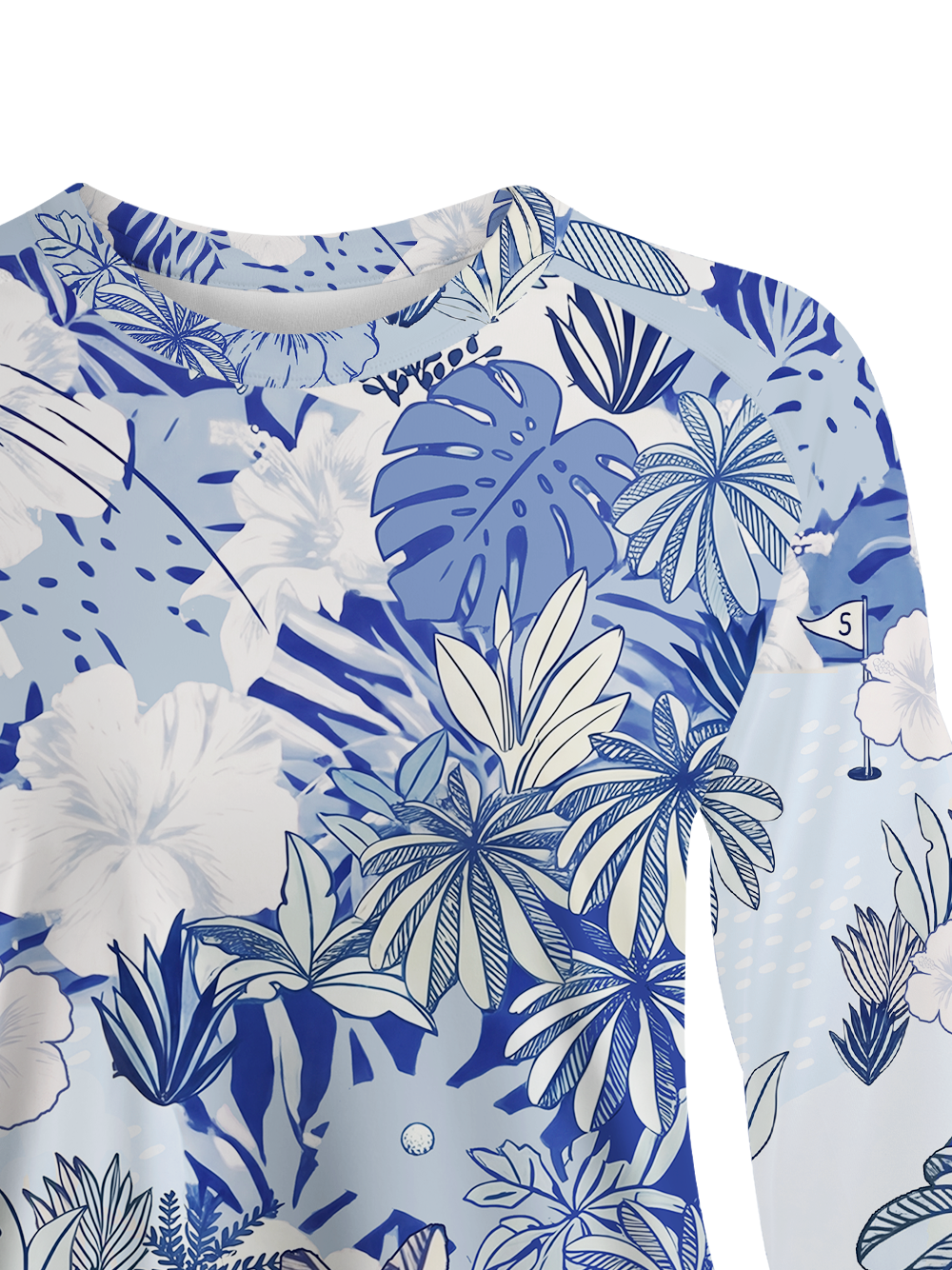 Cherryswing Women's Tropical Palm Leaf Golf Shirt