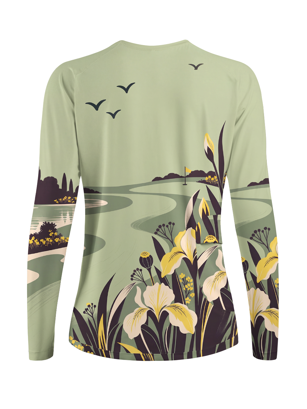 Cherryswing Women's Vintage Golf Course Iris Golf Shirt
