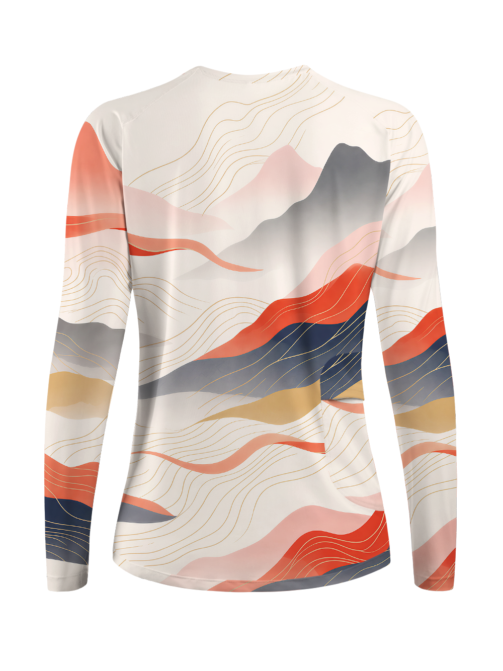 Cherryswing Women's Abstract Landscape Wave Golf Shirt