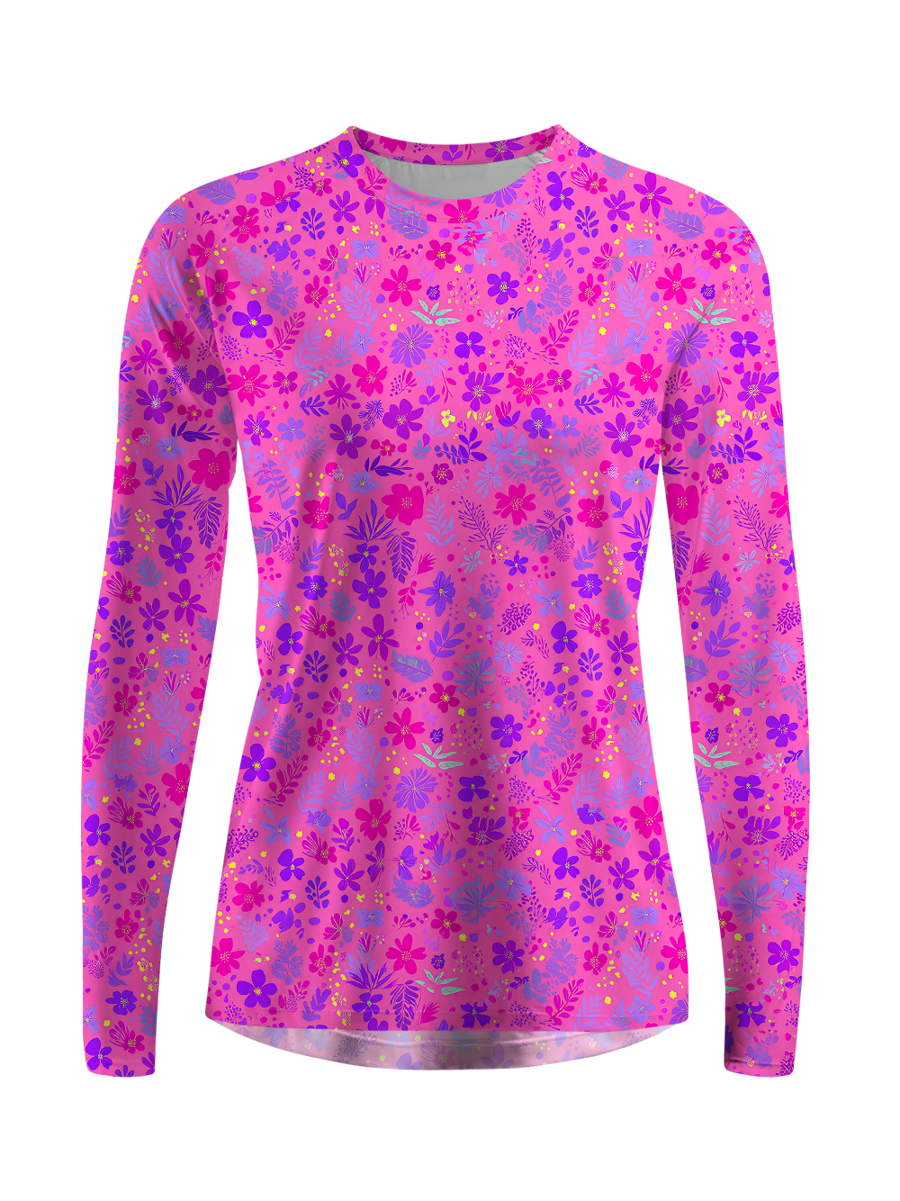 Cherryswing Women's Neon Wildflower Print Golf Shirt