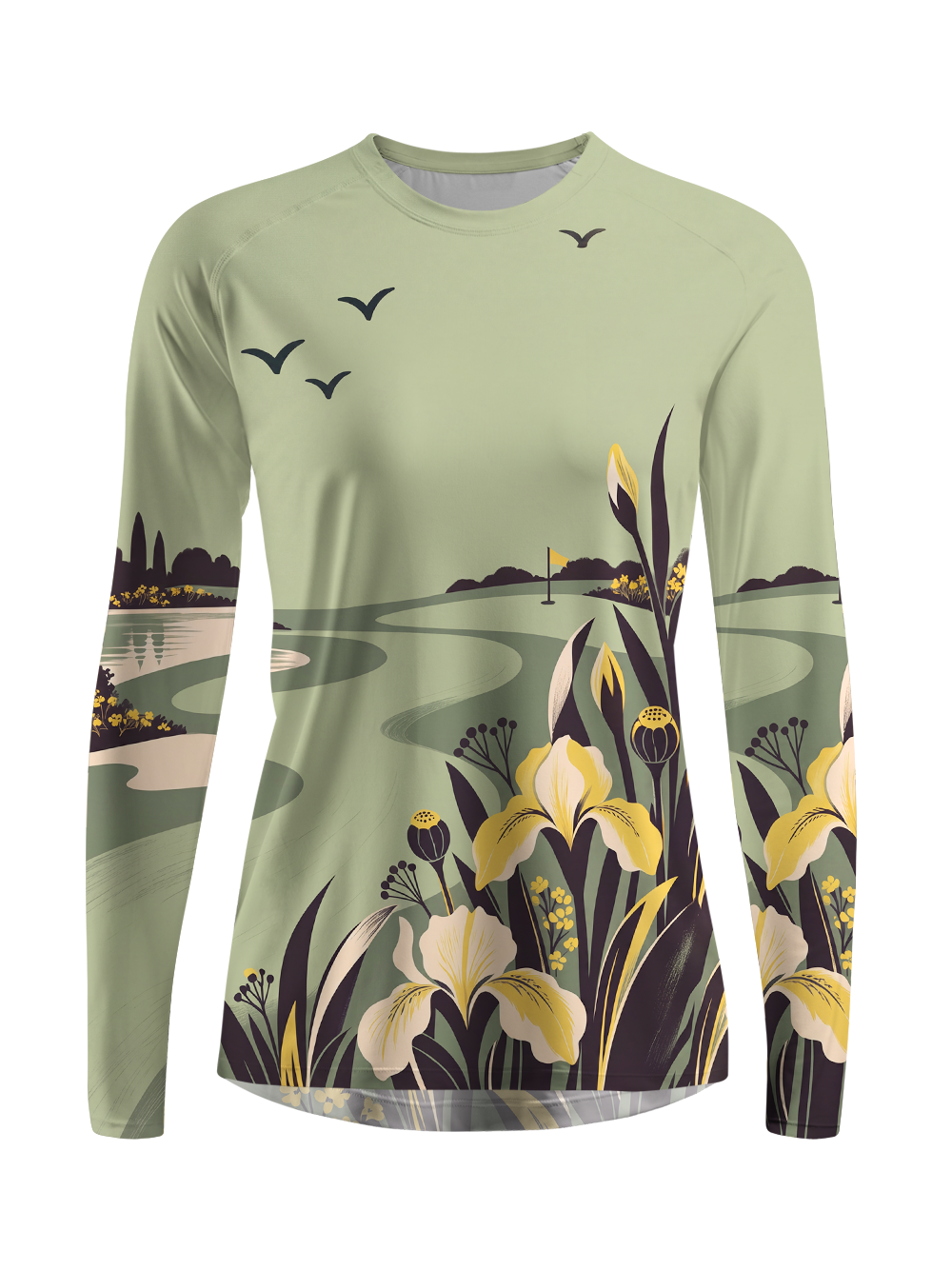 Cherryswing Women's Vintage Golf Course Iris Golf Shirt