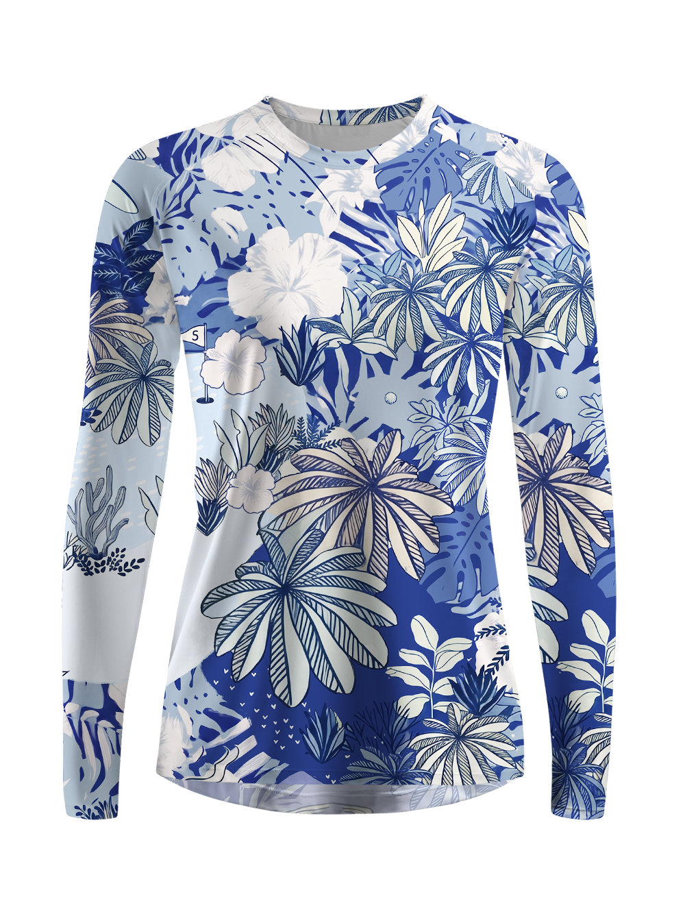 Cherryswing Women's Tropical Palm Leaf Golf Shirt