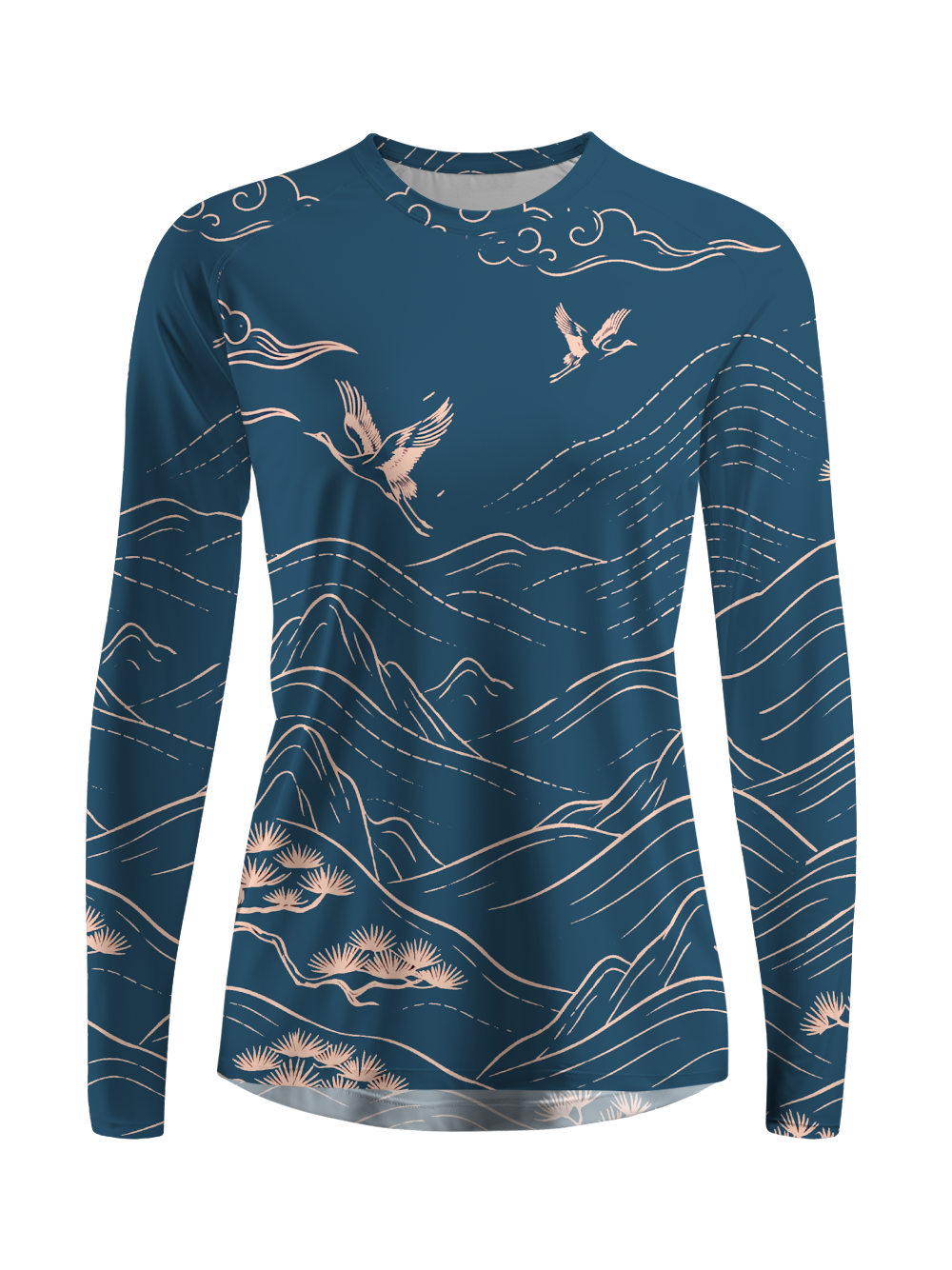 Cherryswing Women's Oriental Landscape Golf Shirt