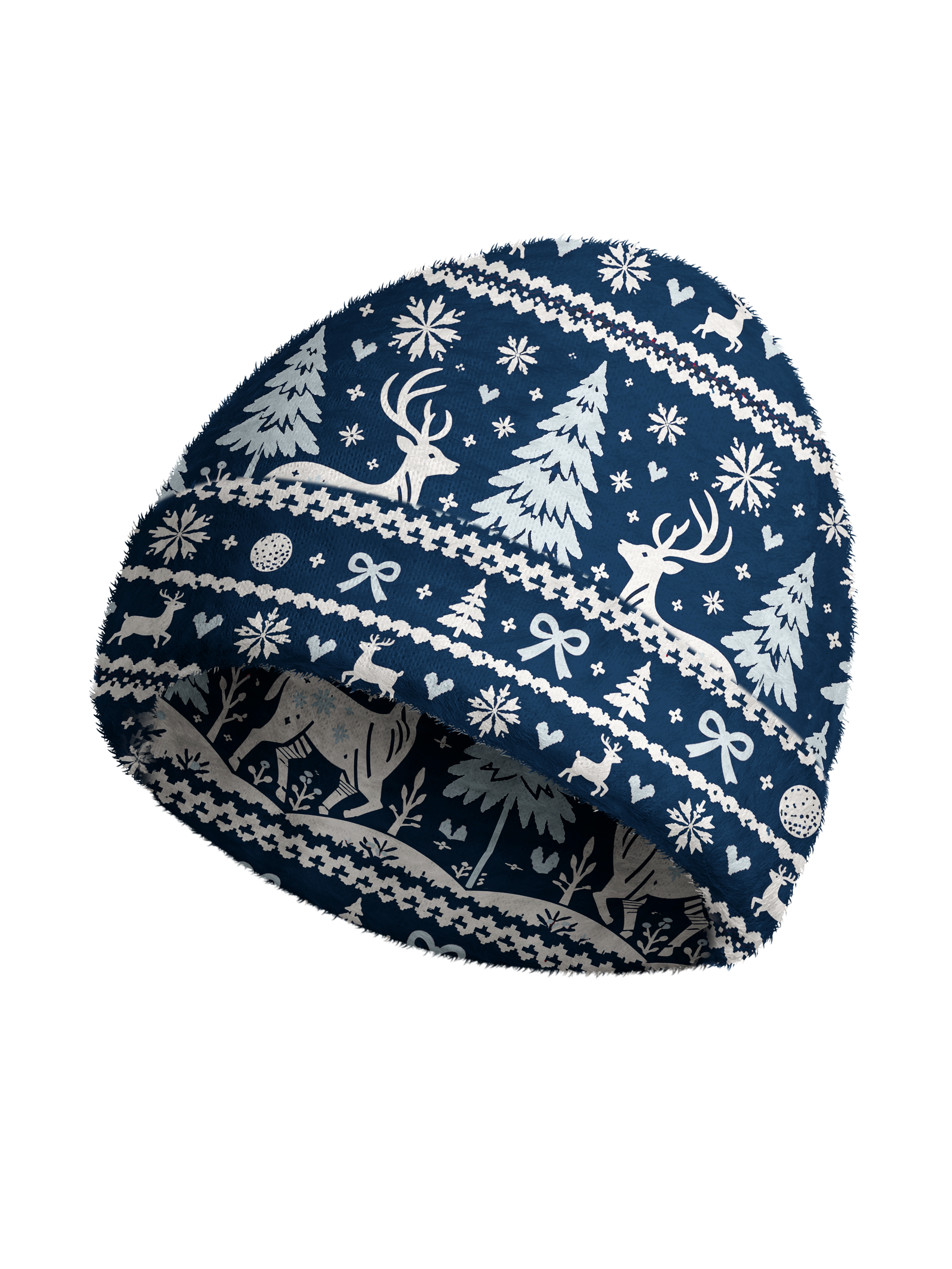 Cherryswing Women's Pastoral Snowscape Cozy Knit Golf Beanie
