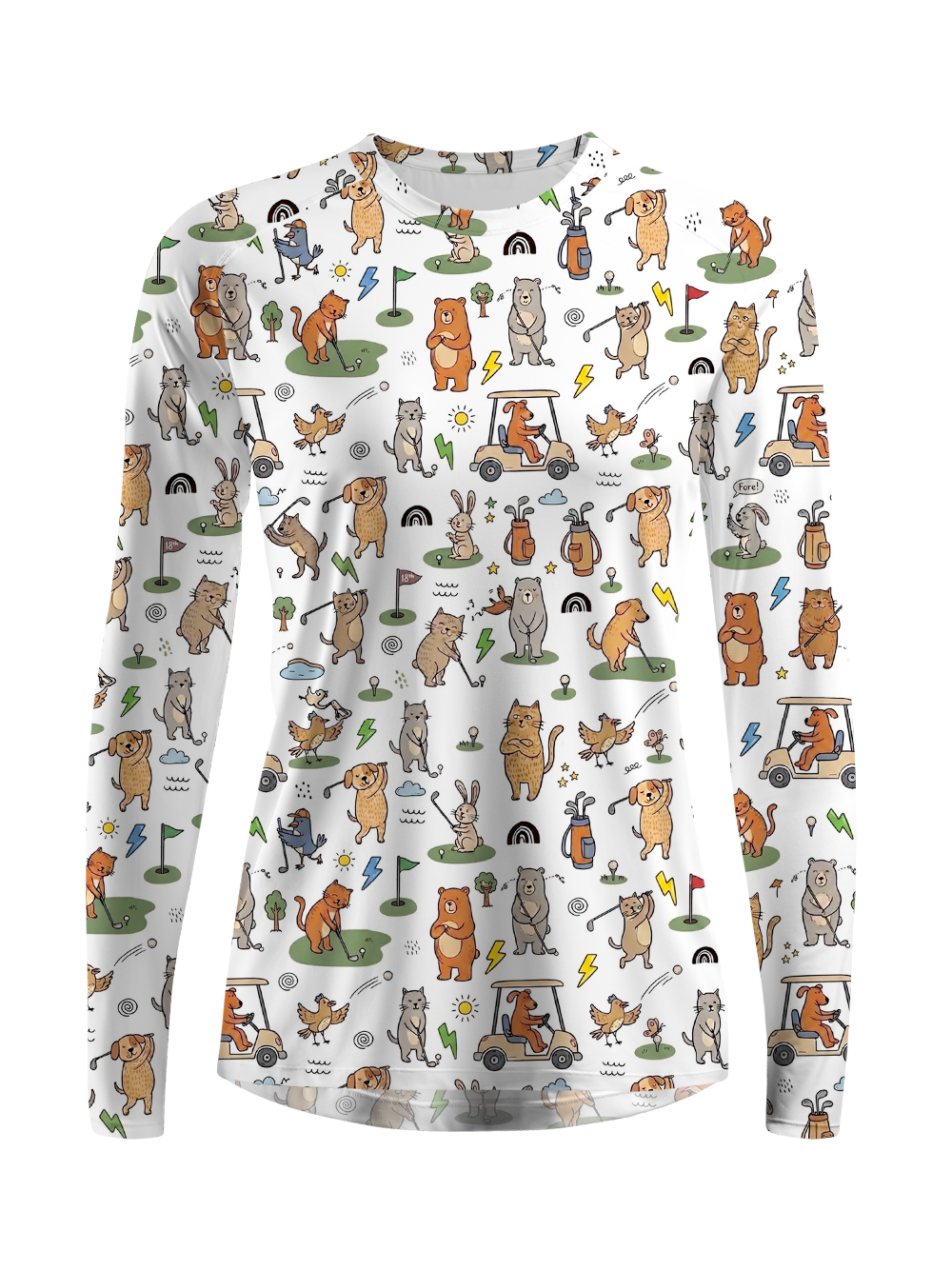Cherryswing Women's Playful Animal Golfers Golf Shirt
