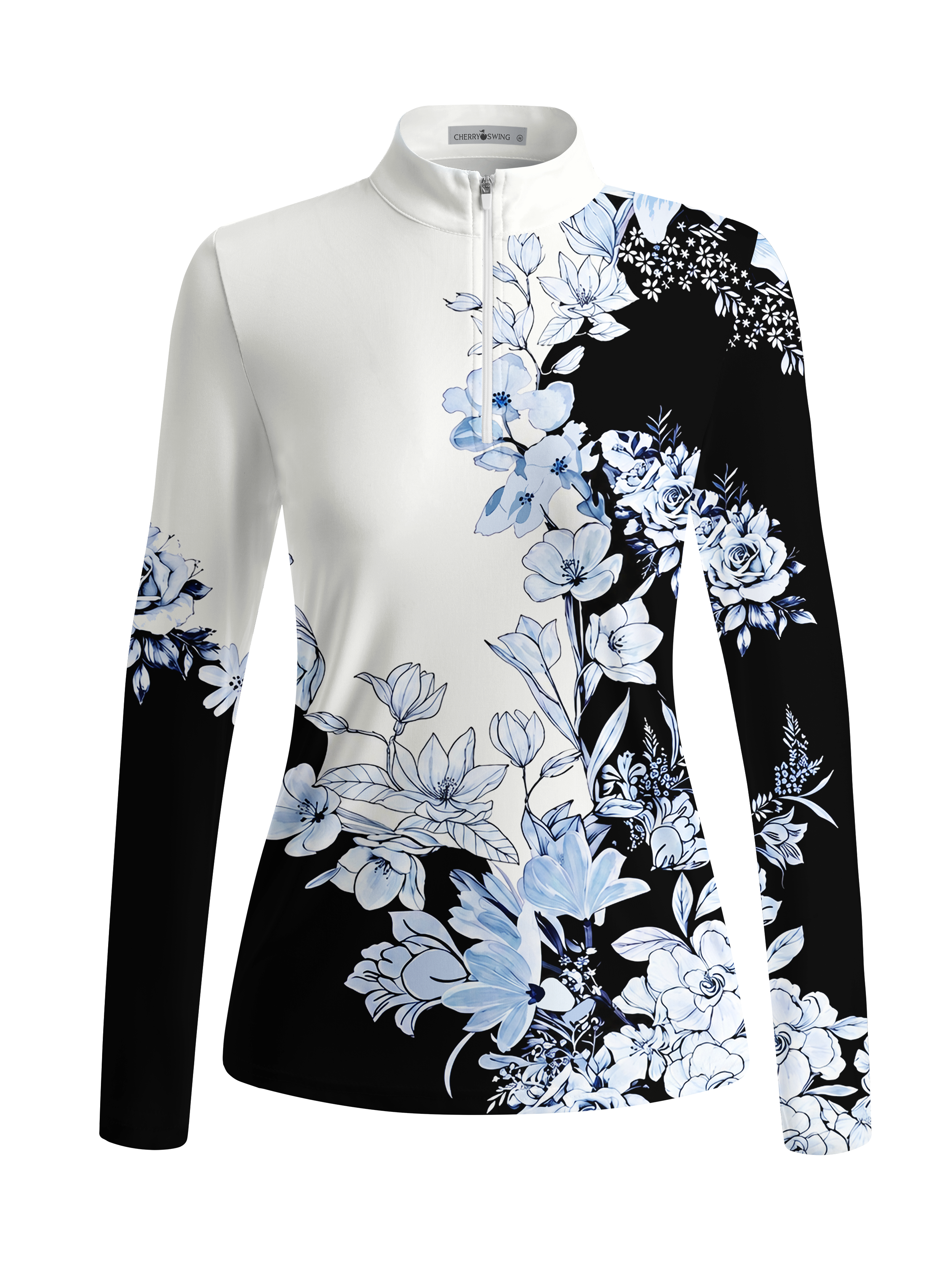 Cherryswing Women's Ink Blossom Long Sleeve Golf Shirt