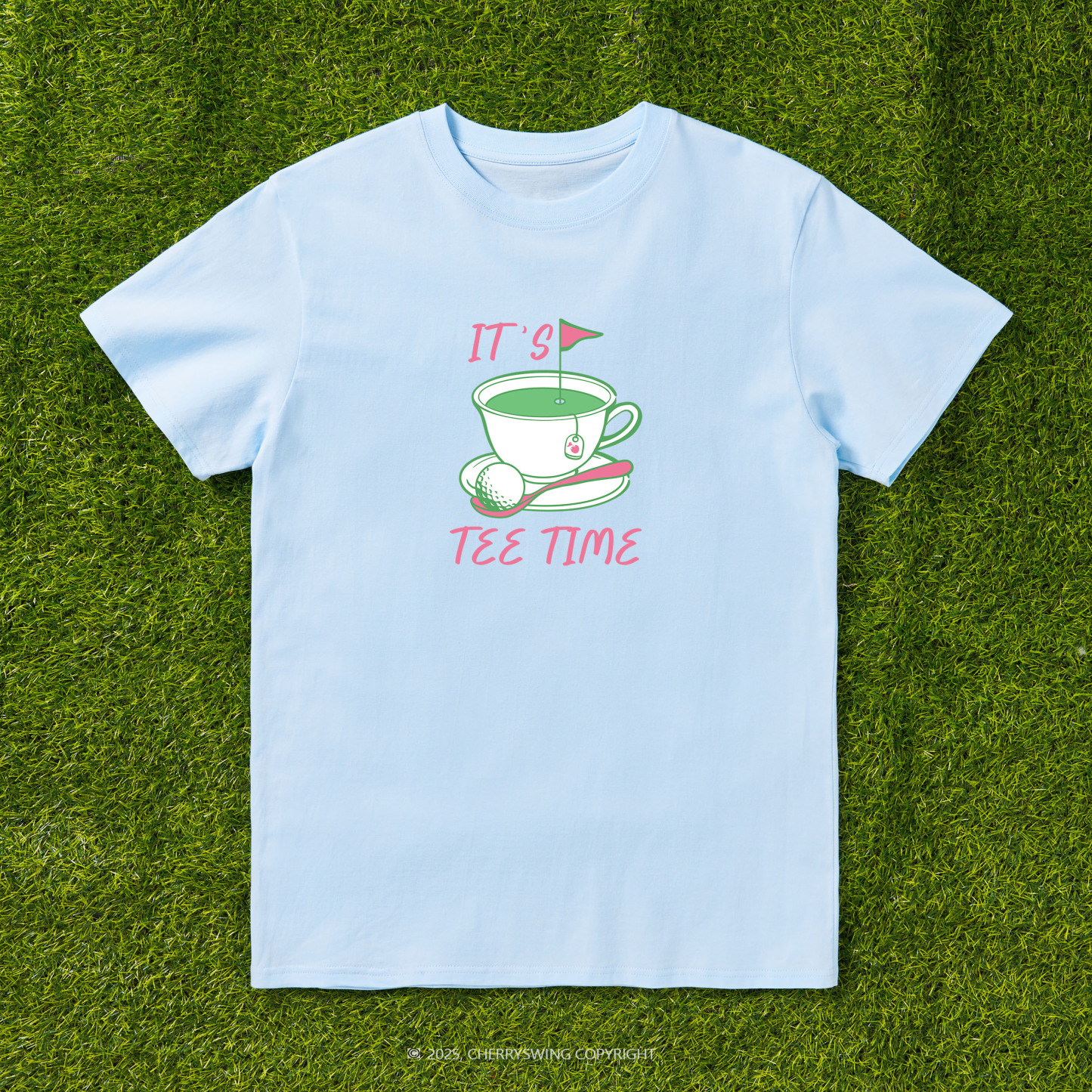 Cherryswing It's Tee Time Pattern White T-Shirt