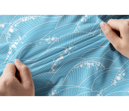 Cherryswing Women's Ocean Waves Short Sleeve Polo Shirt