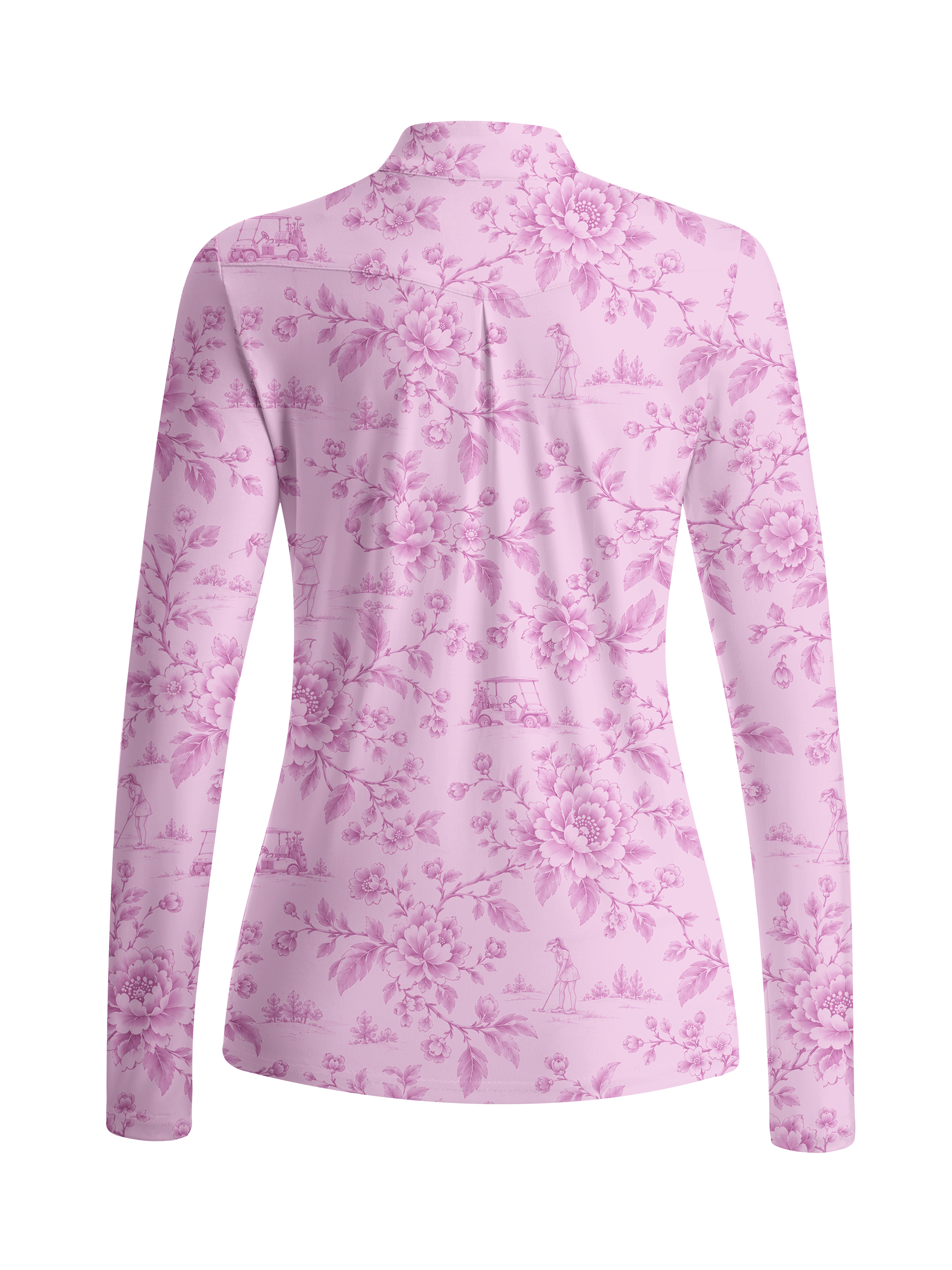 Cherryswing Women's Blue and White Pastoral Golf Style Long Sleeve Shirt
