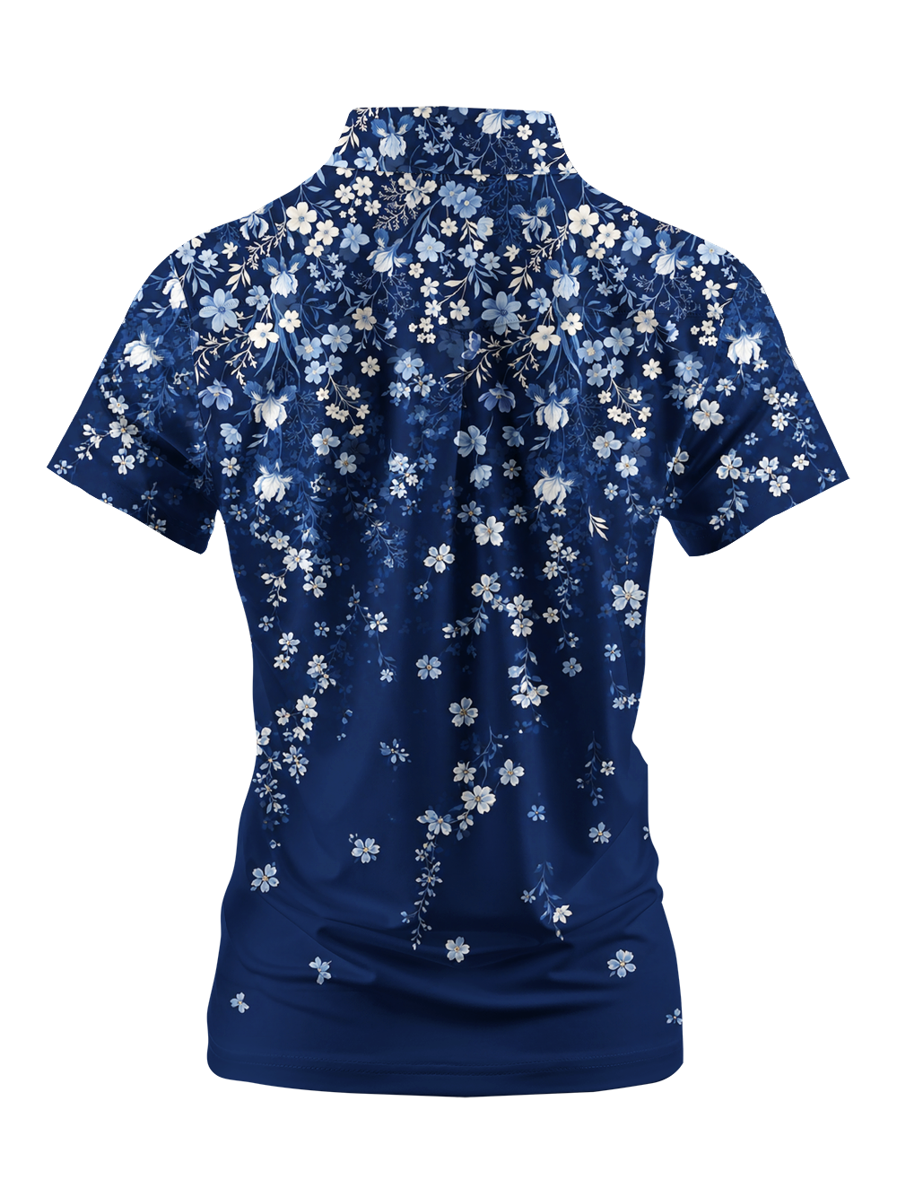 Cherryswing Women's Midnight Floral Short Sleeve Golf Shirt