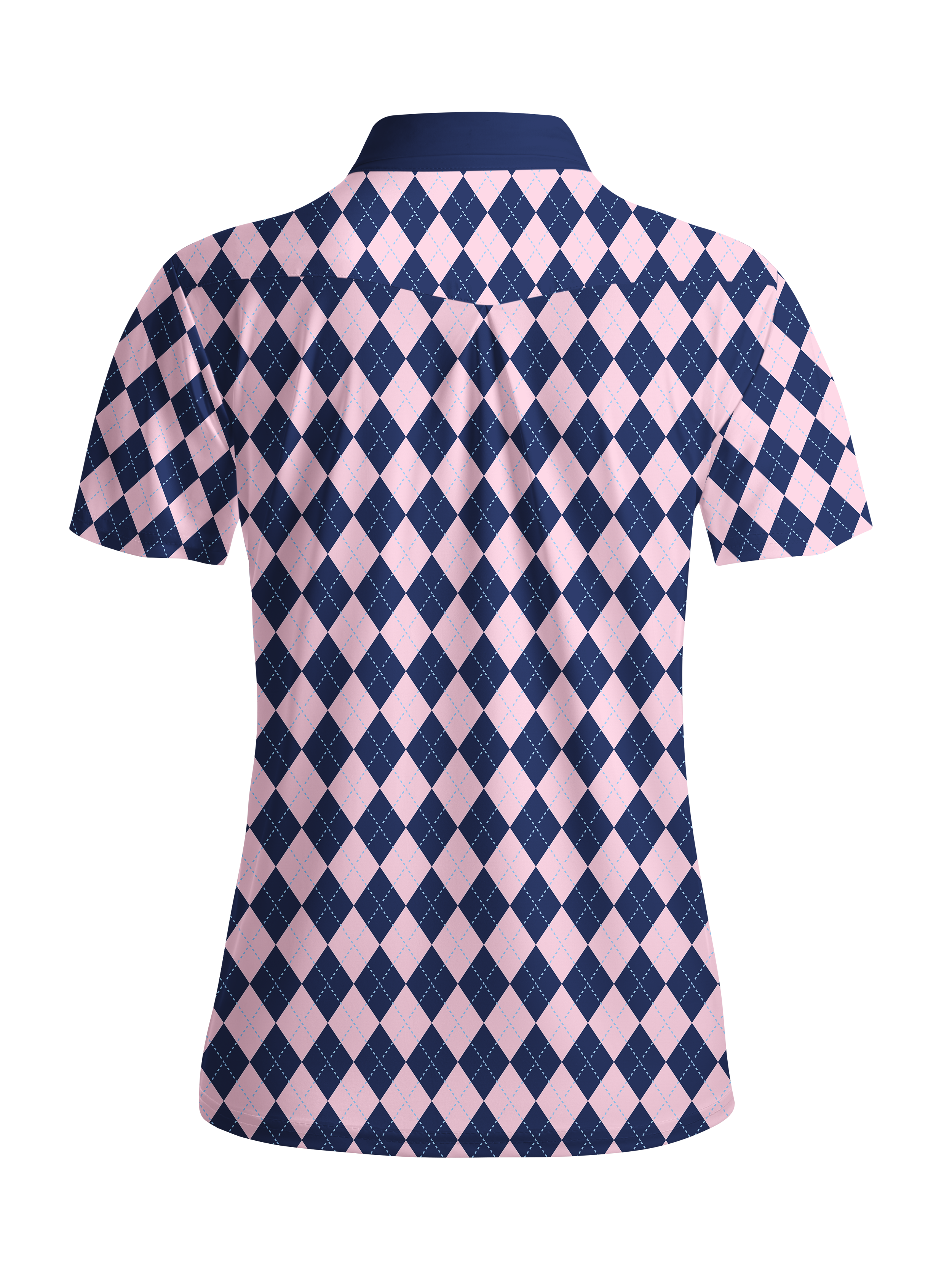 Cherryswing Women's Classic Argyle Patterns Short Sleeve Classic Golf Polo