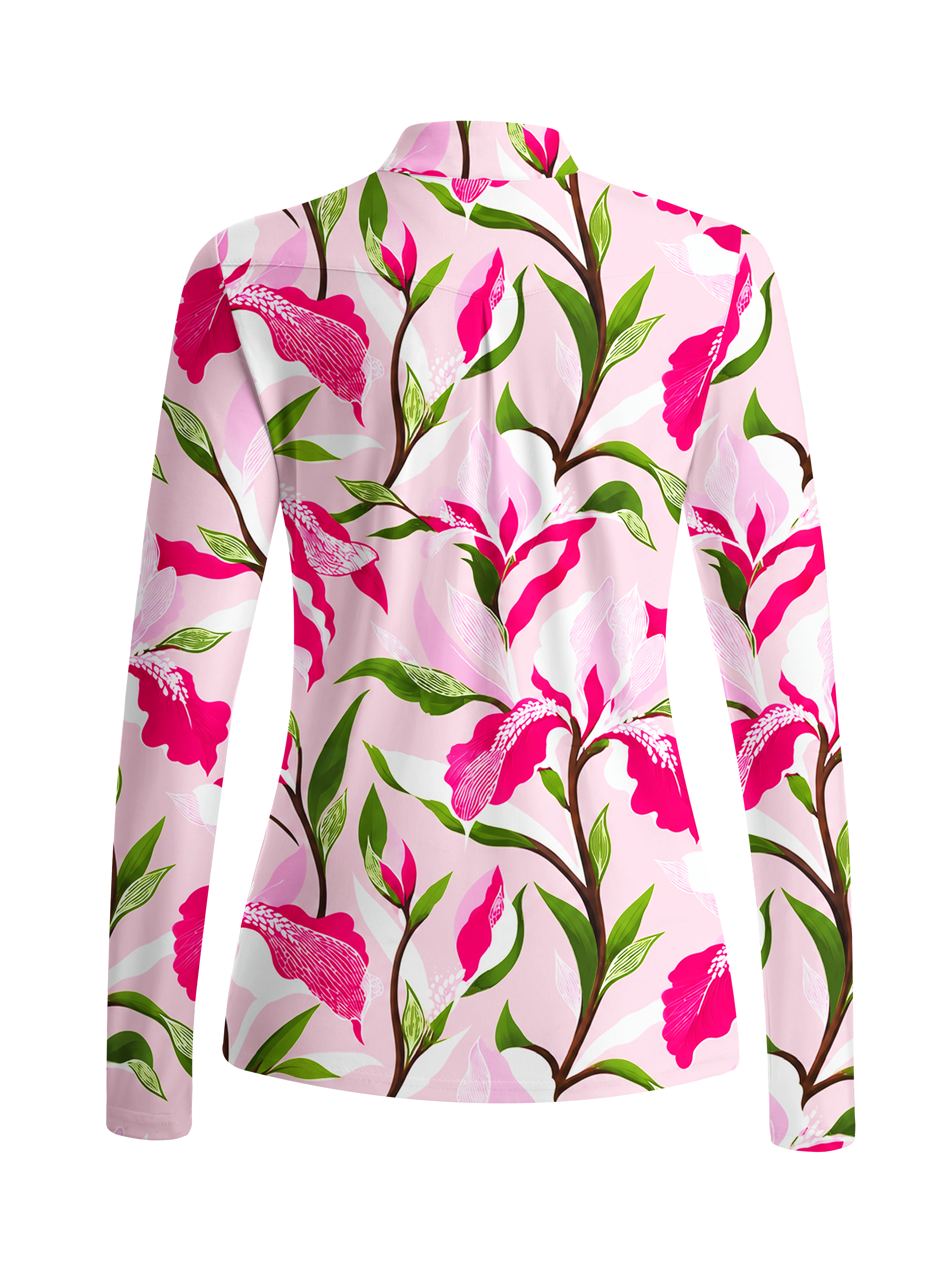 Cherryswing Women's Vibrant Floral Long Sleeve Golf Shirt