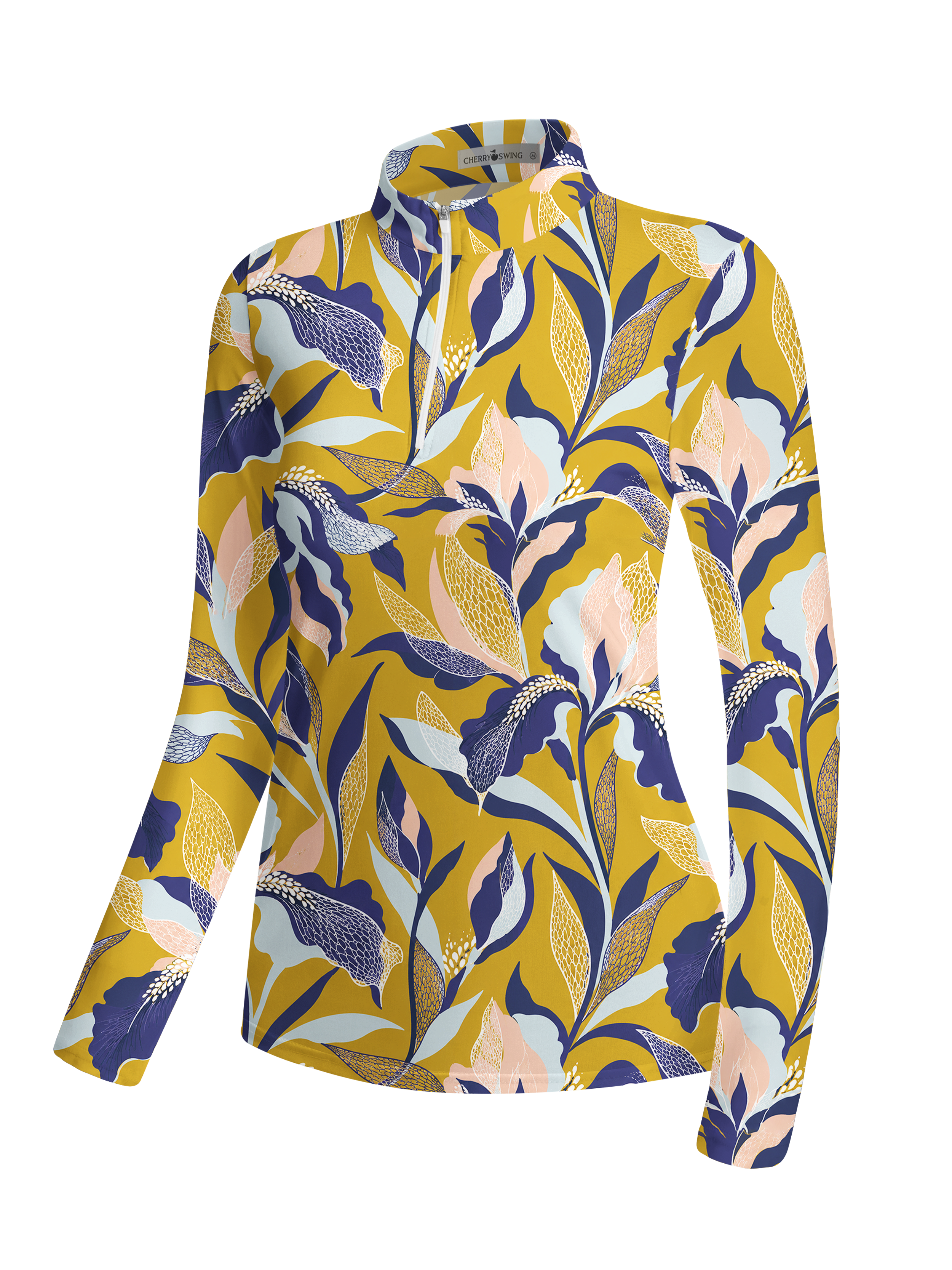 Cherryswing Women's Vibrant Floral Long Sleeve Golf Shirt