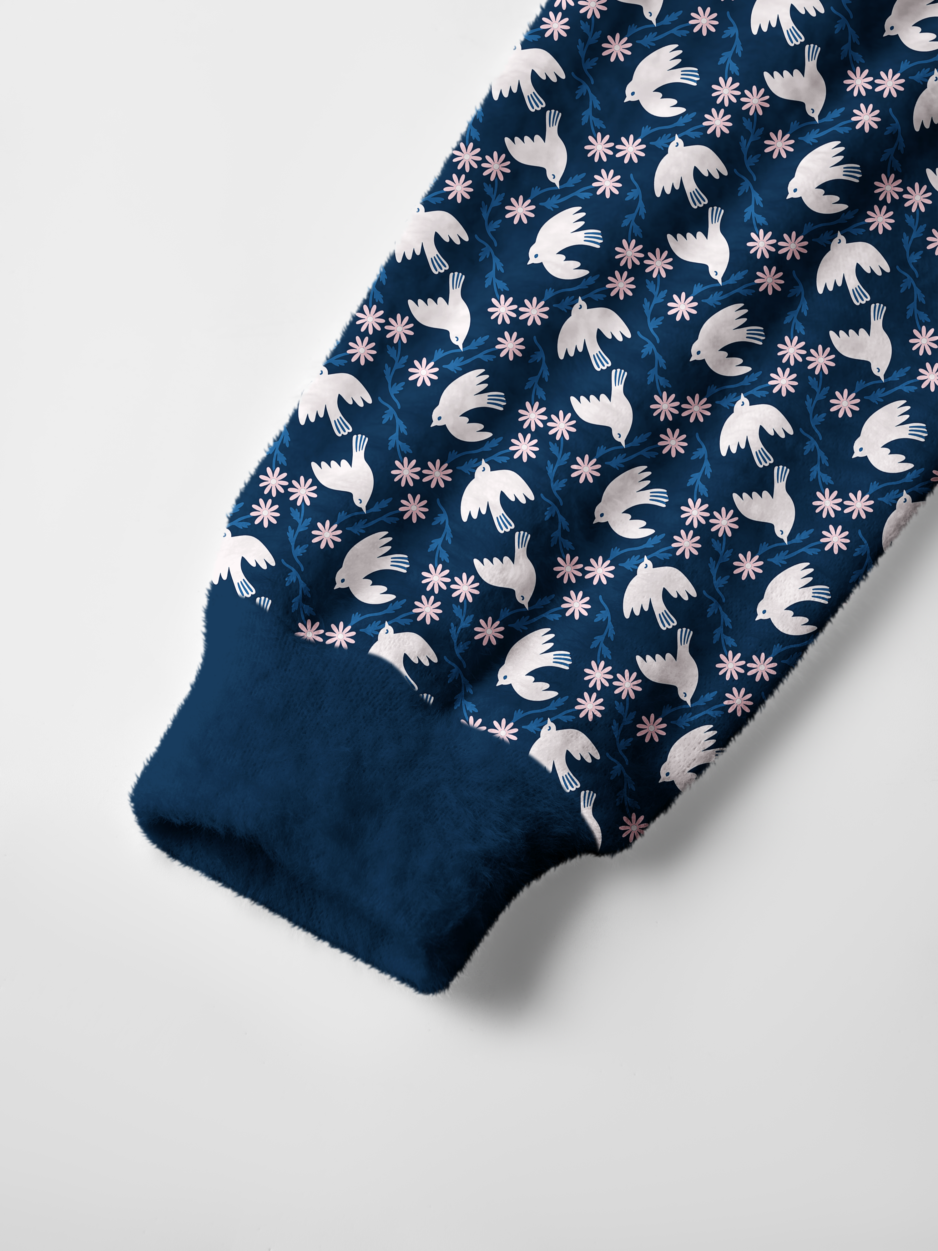 Cherryswing Flying Birds and Blossoms Men's Cardigan Knit Sweaters