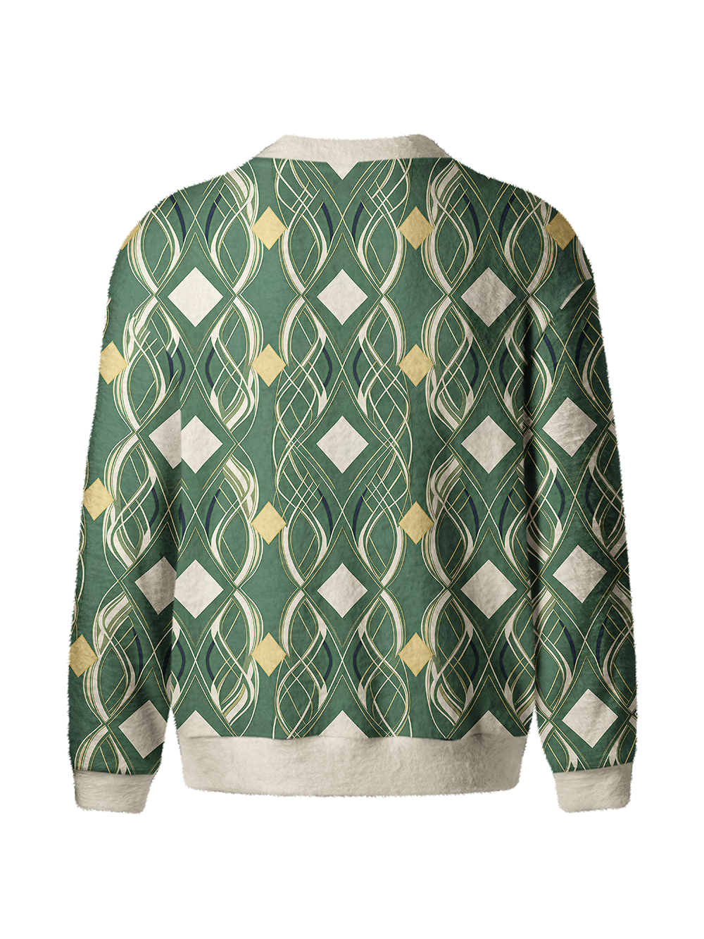 Cherryswing Vintage Diamond Geometric Men's Cardigan Knit Sweaters