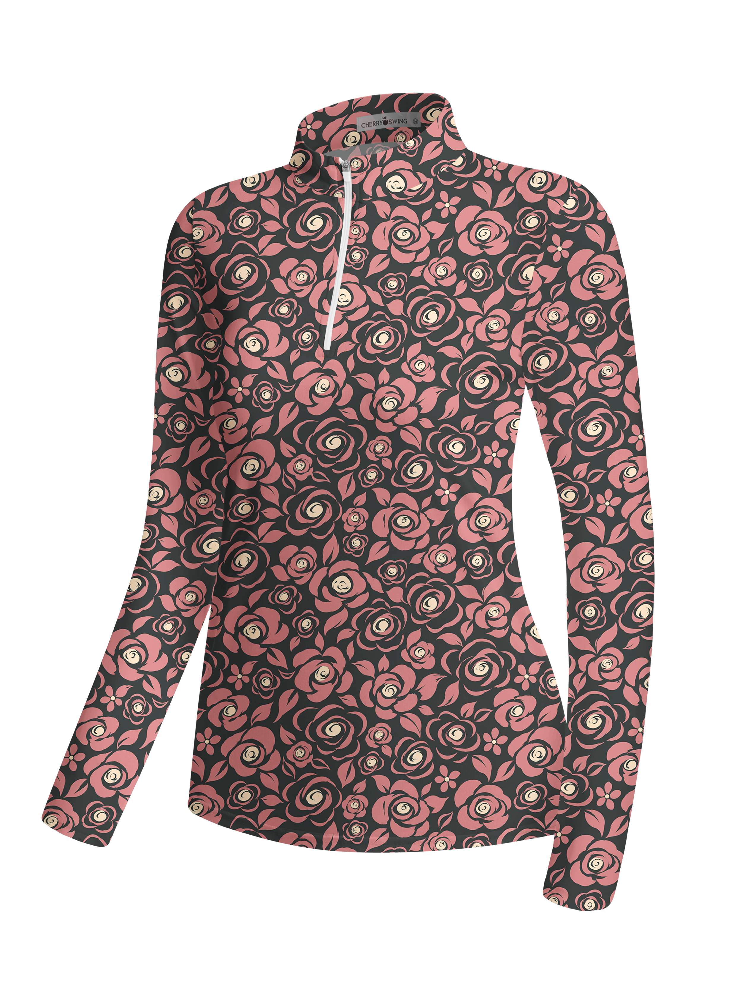 Cherryswing Women's Vintage Rose Long Sleeve Golf Shirt